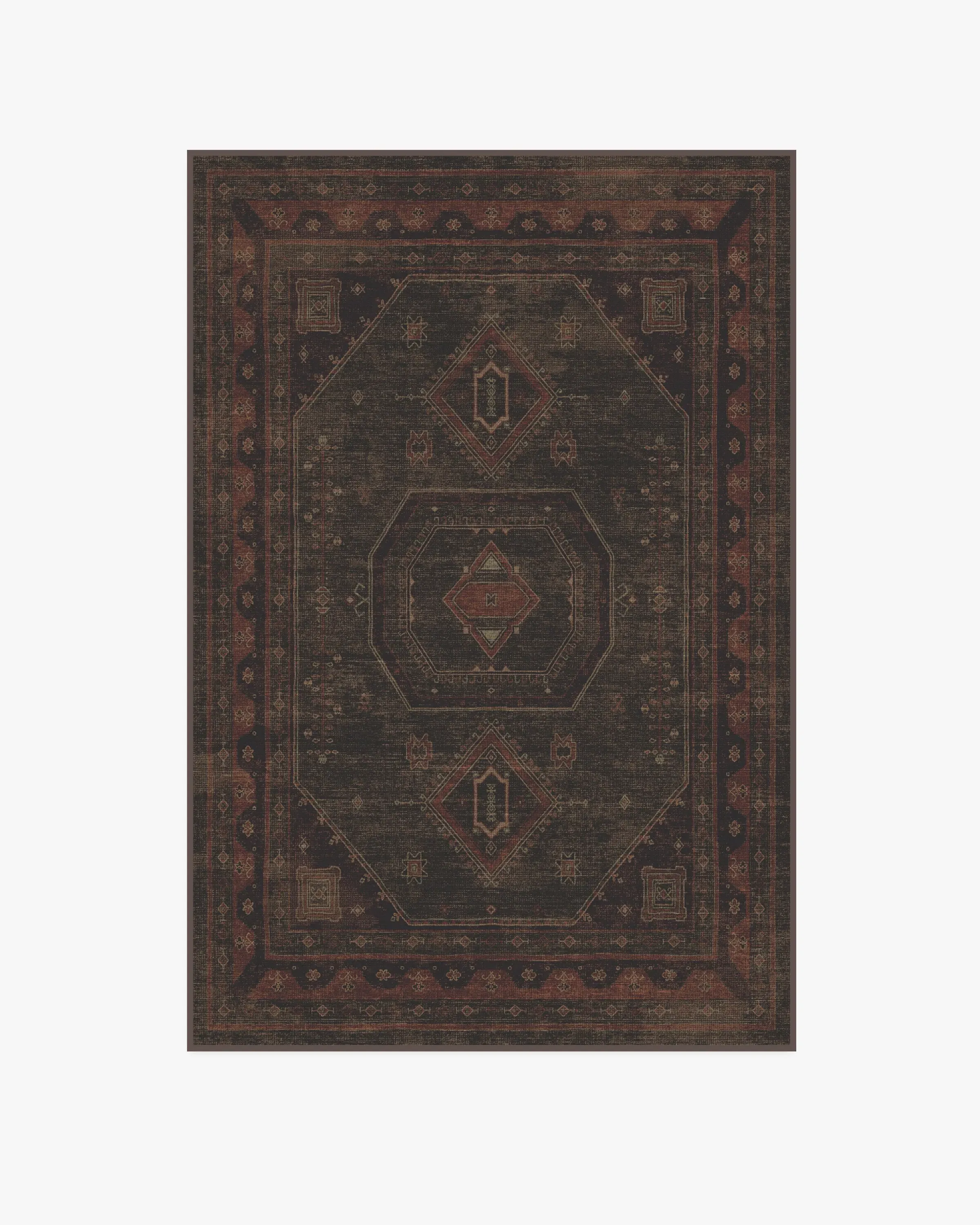 Medium Area Rug Machine Washable - Red