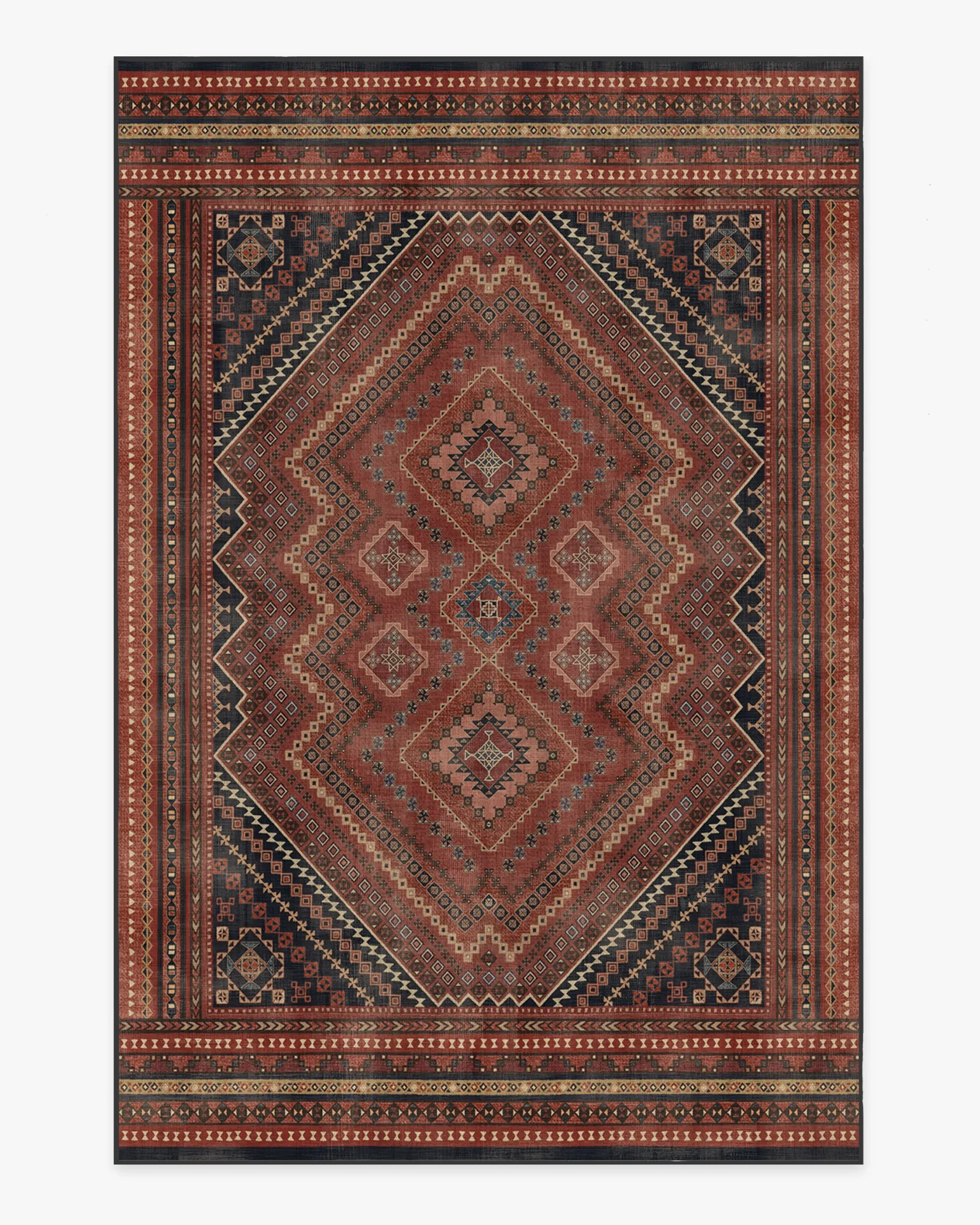 Medium Area Rug Machine Washable - Red