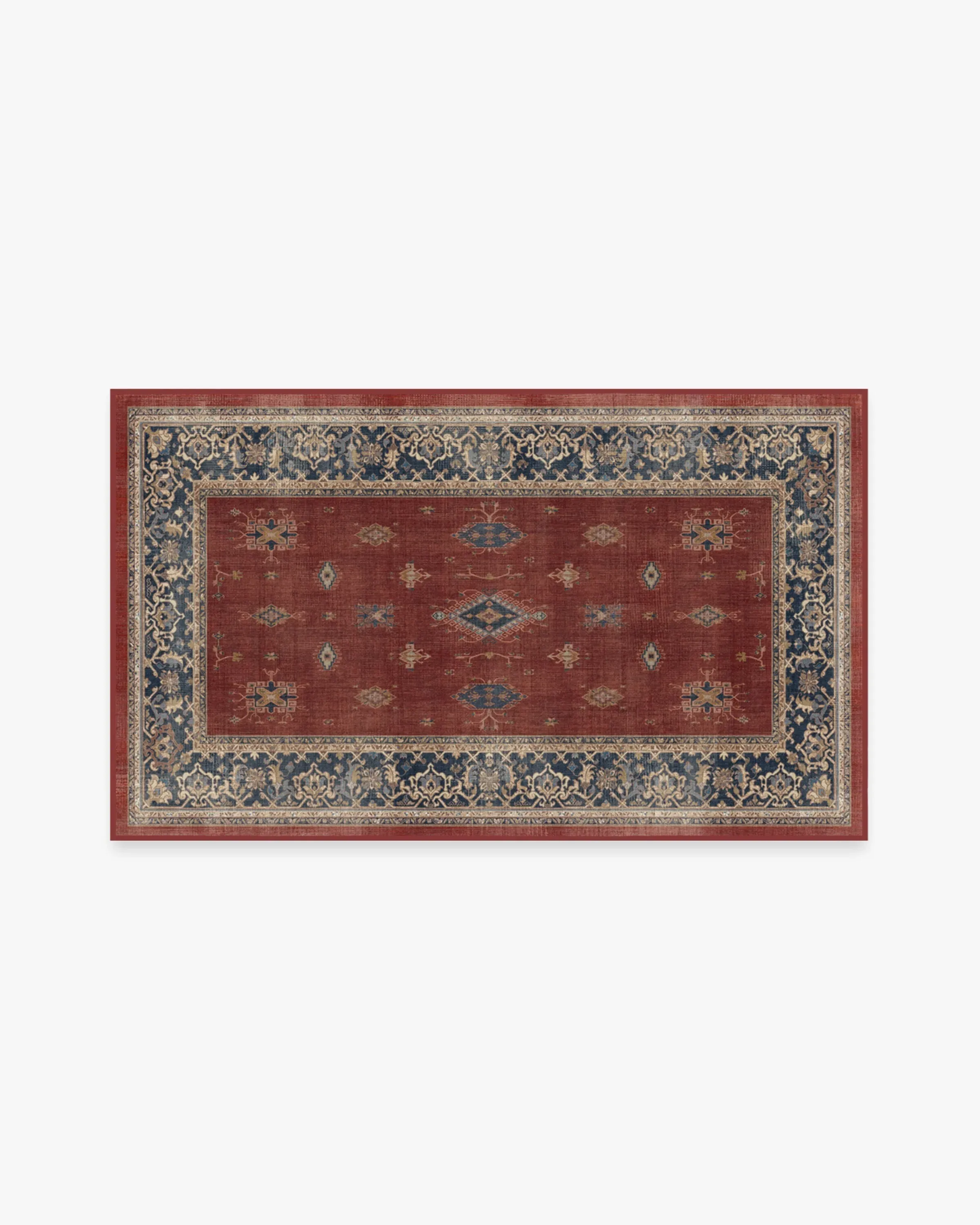 Medium Area Rug Machine Washable - Red