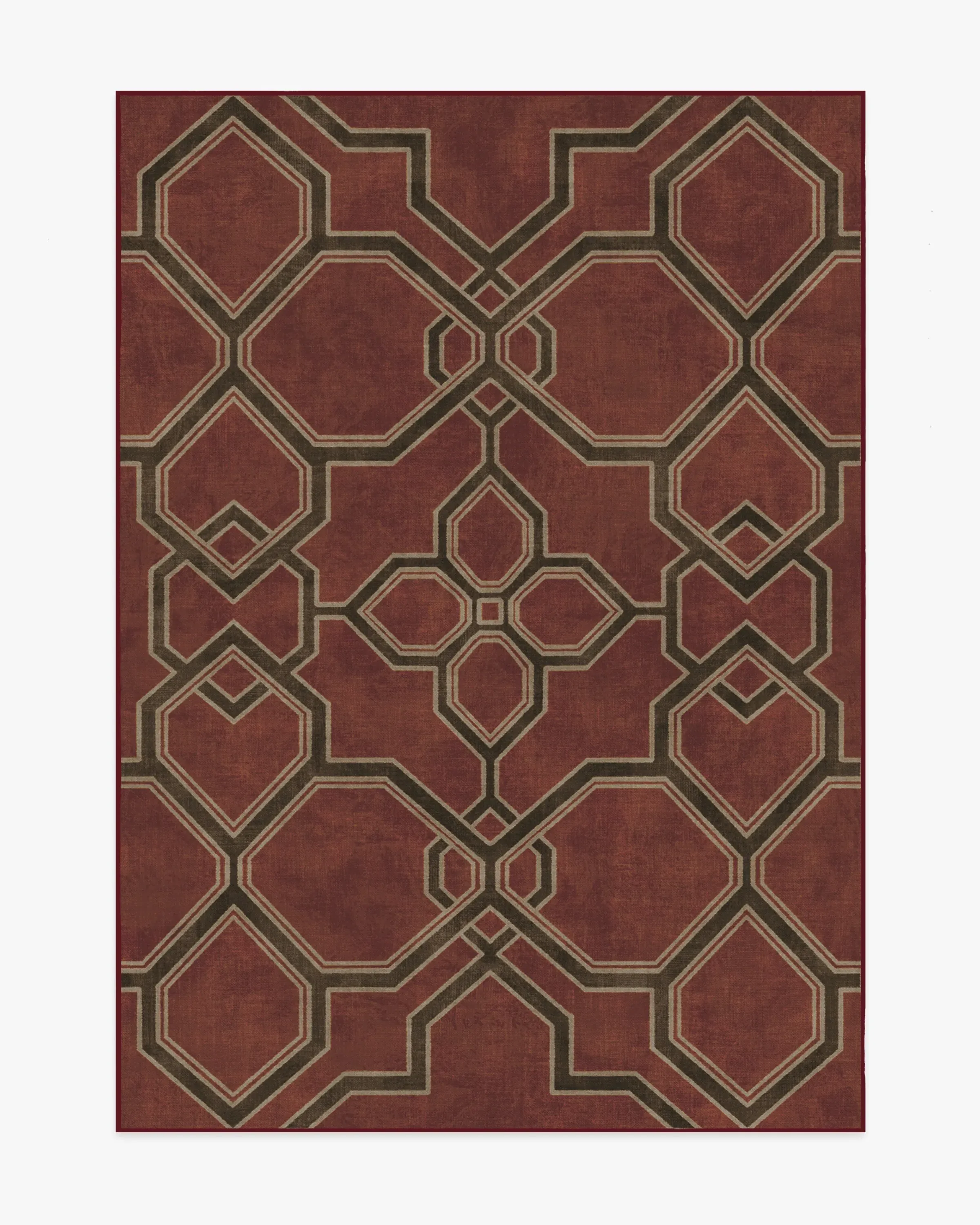 Medium Area Rug Machine Washable - Red, Flatwoven