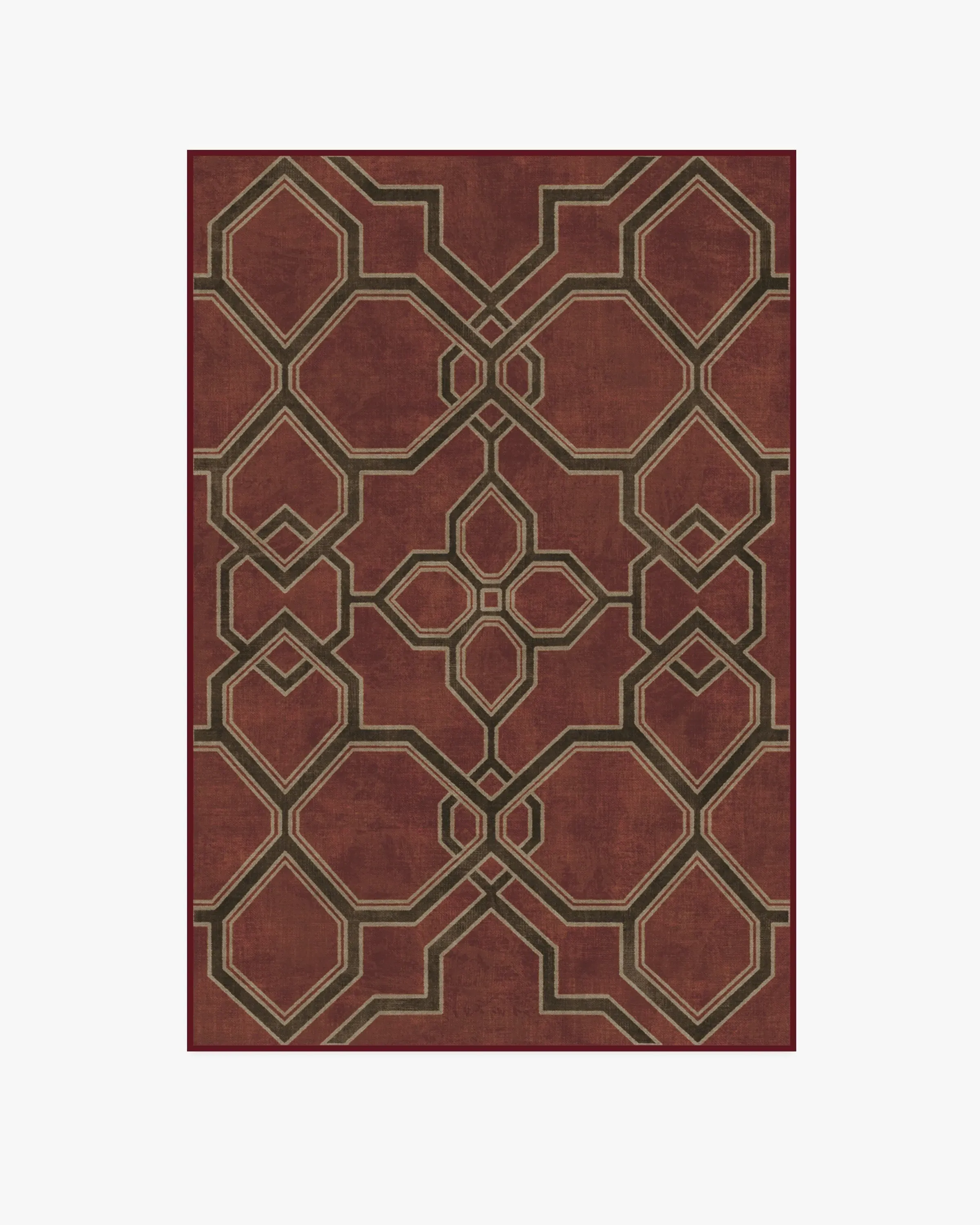 Medium Area Rug Machine Washable - Red, Flatwoven