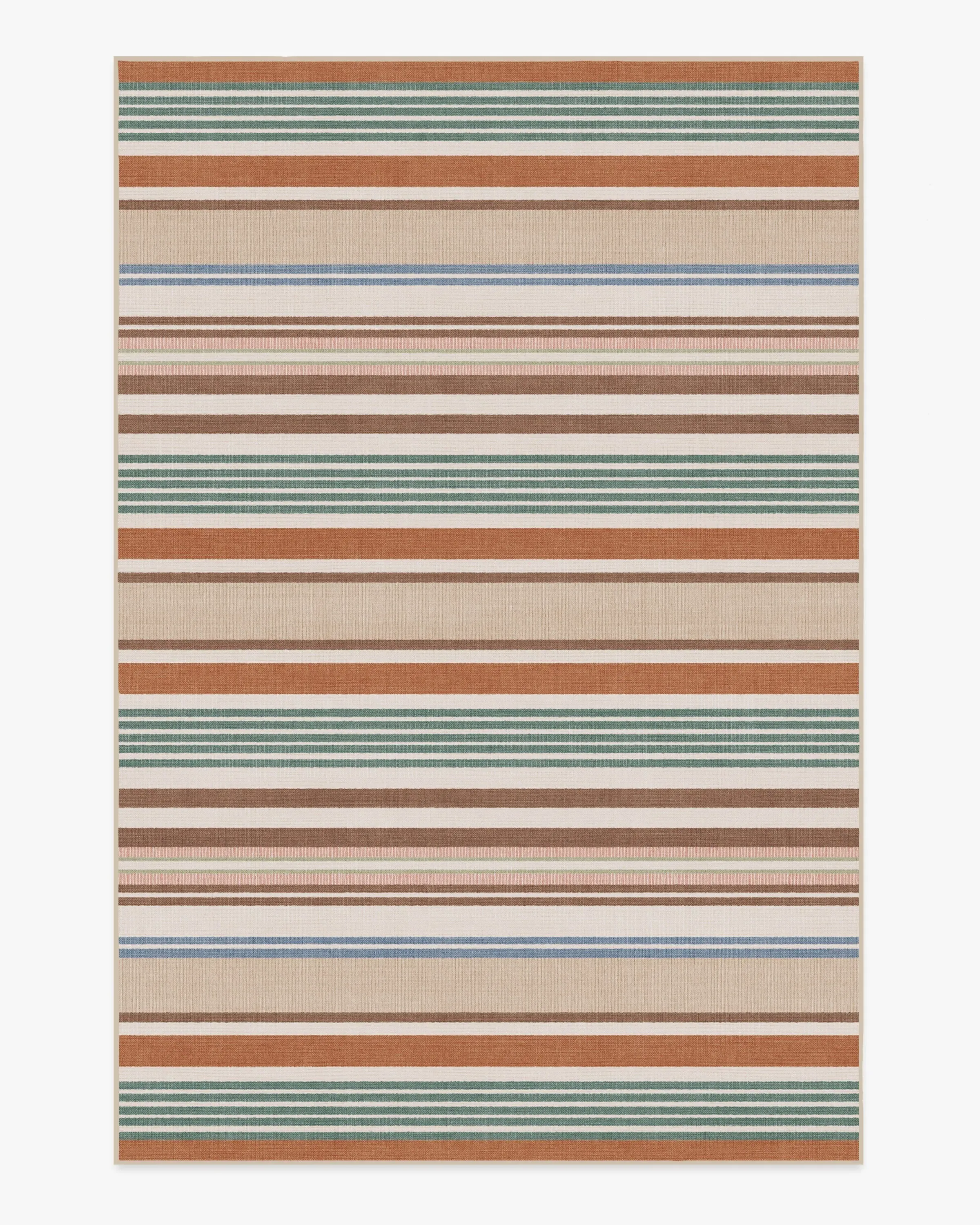Medium Area Rug Machine Washable - Red Stripe