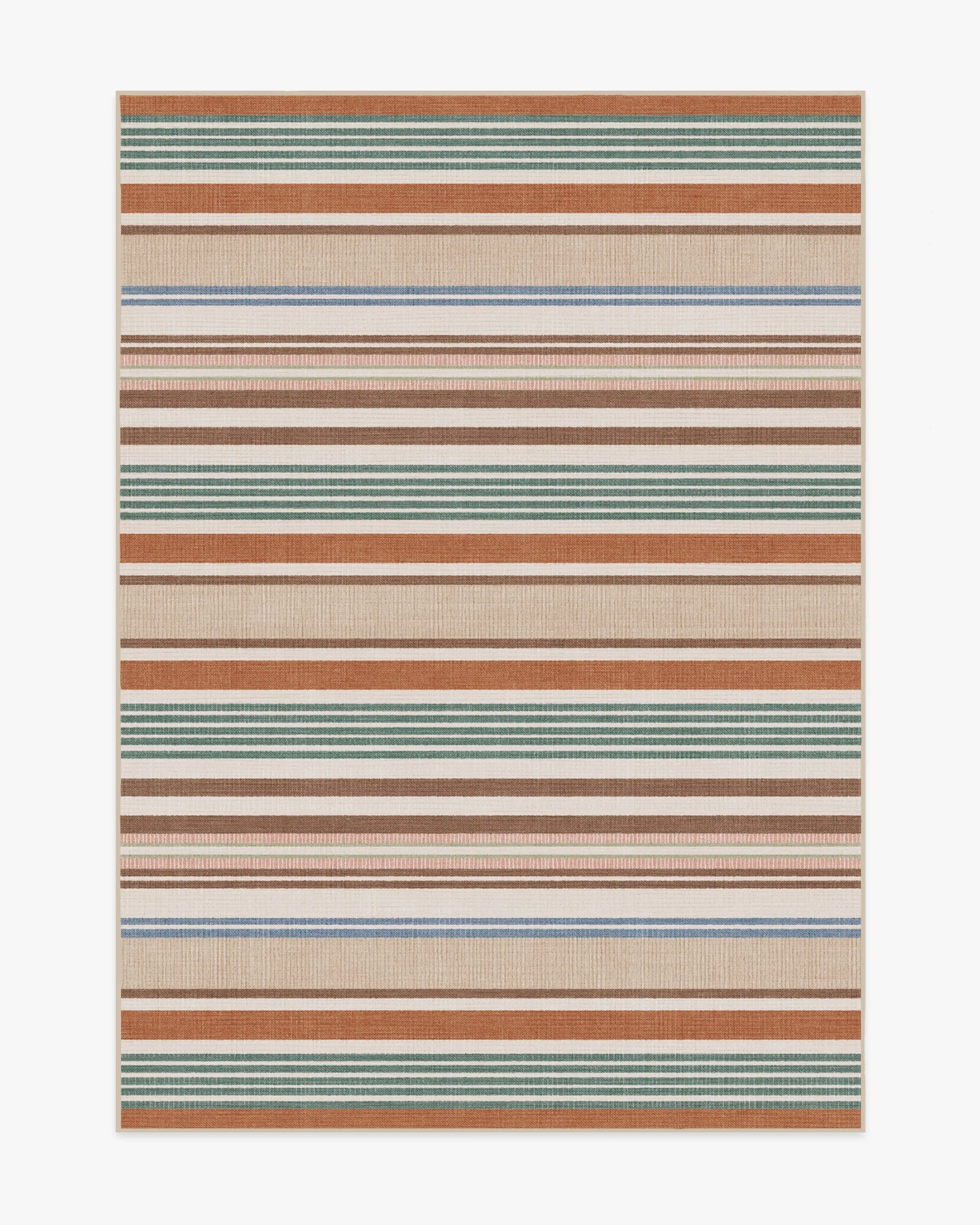 Medium Area Rug Machine Washable - Red Stripe
