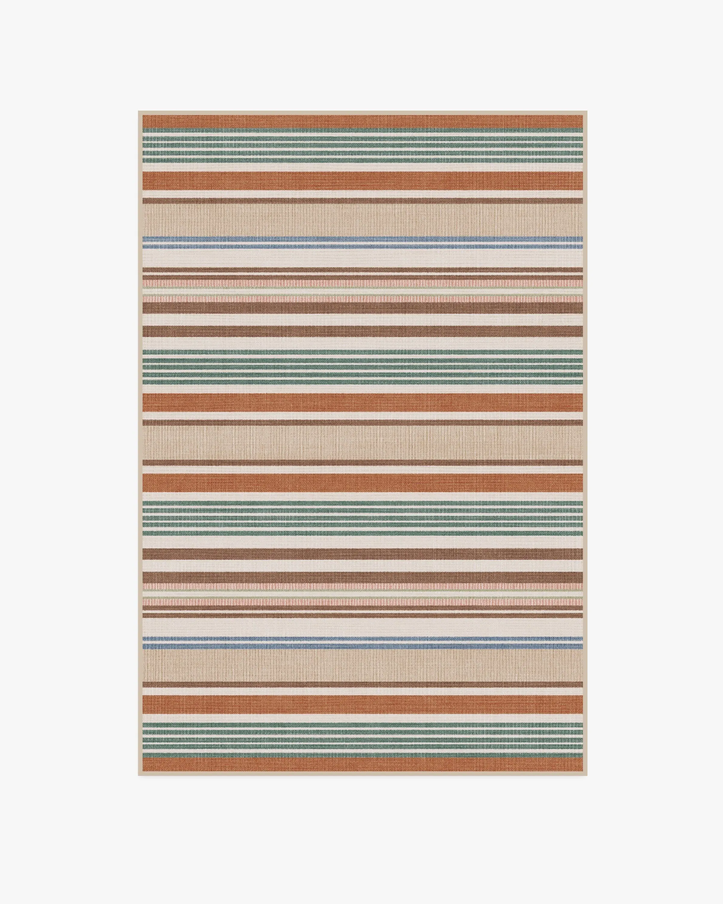 Medium Area Rug Machine Washable - Red Stripe