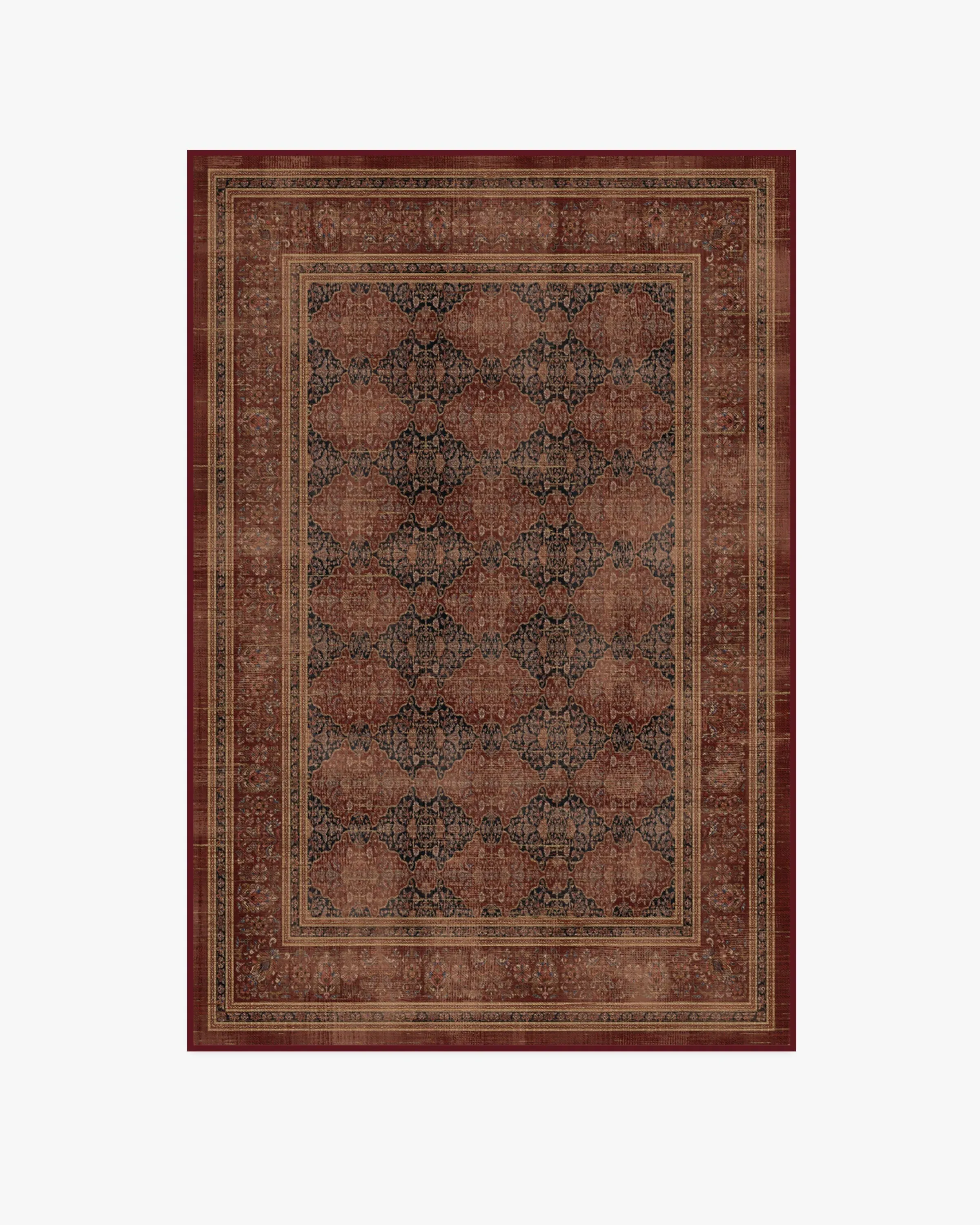 Medium Area Rug Machine Washable - Red