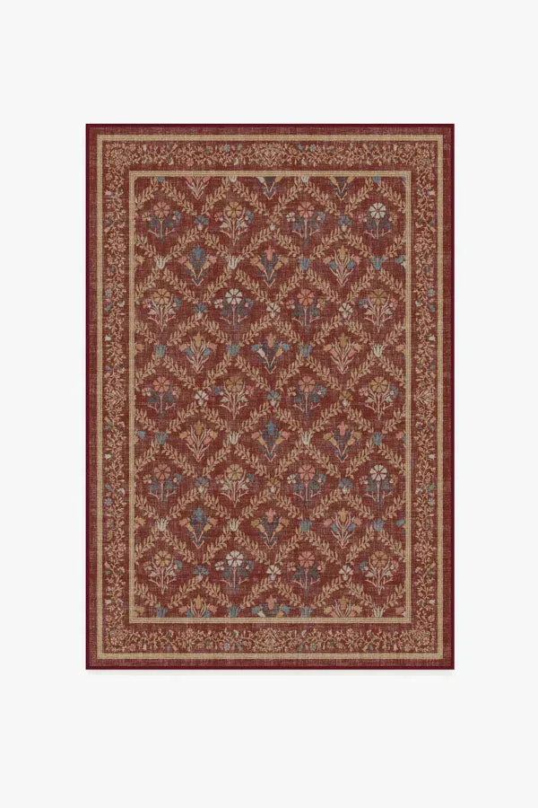 Medium Area Rug Machine Washable - Red