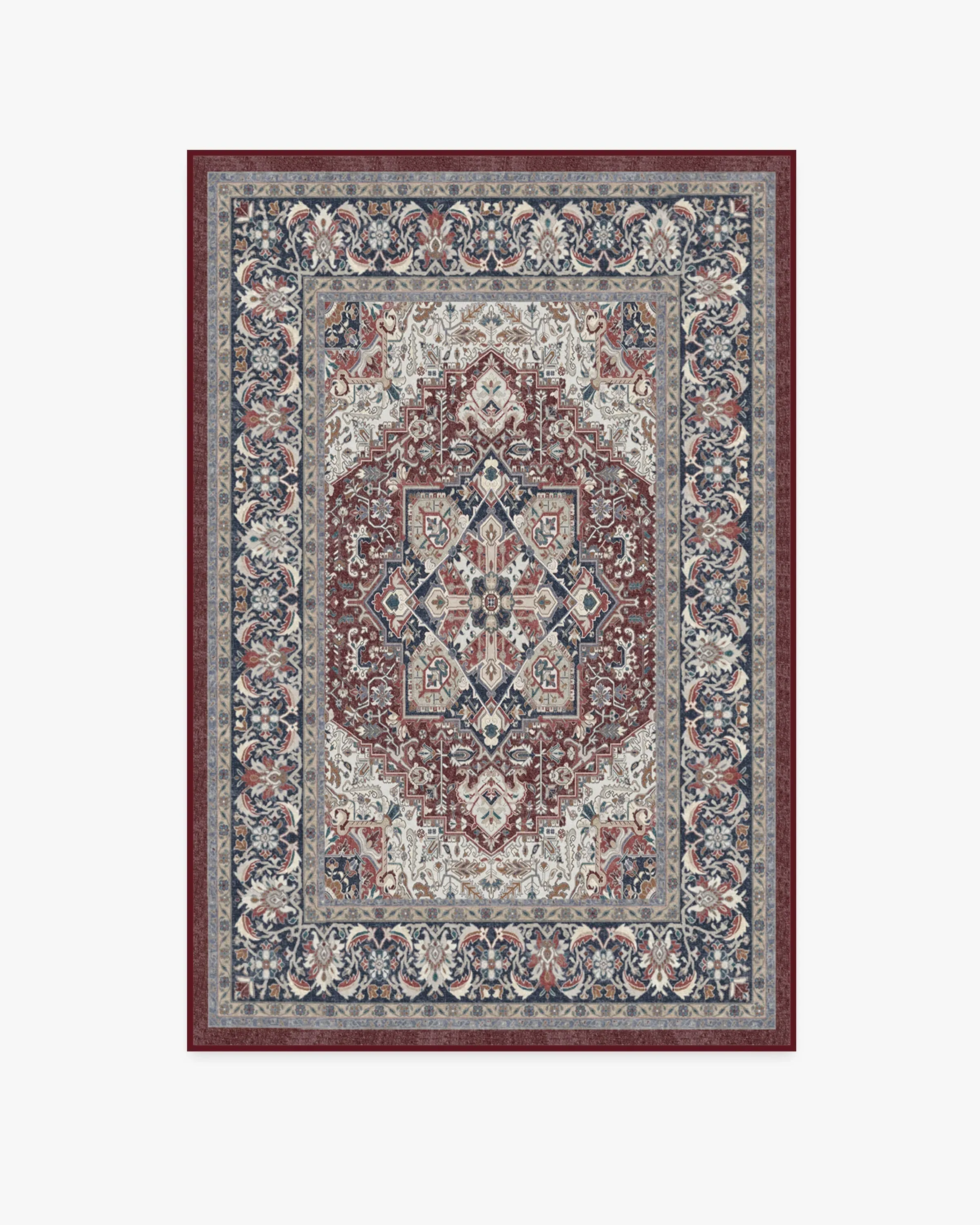 Medium Area Rug Machine Washable - Red