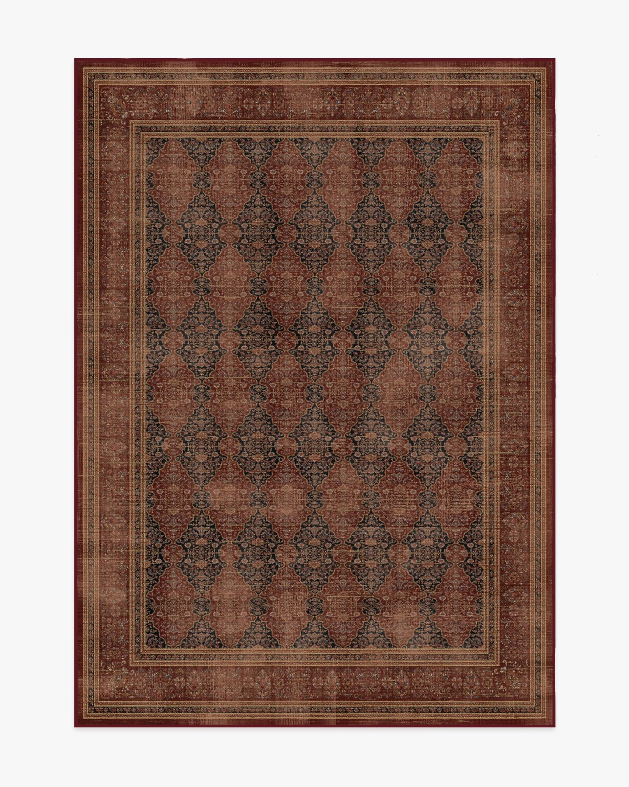 Medium Area Rug Machine Washable - Red