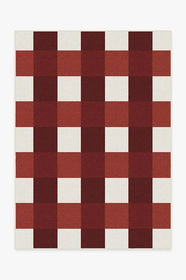 Medium Area Rug Machine Washable - Red