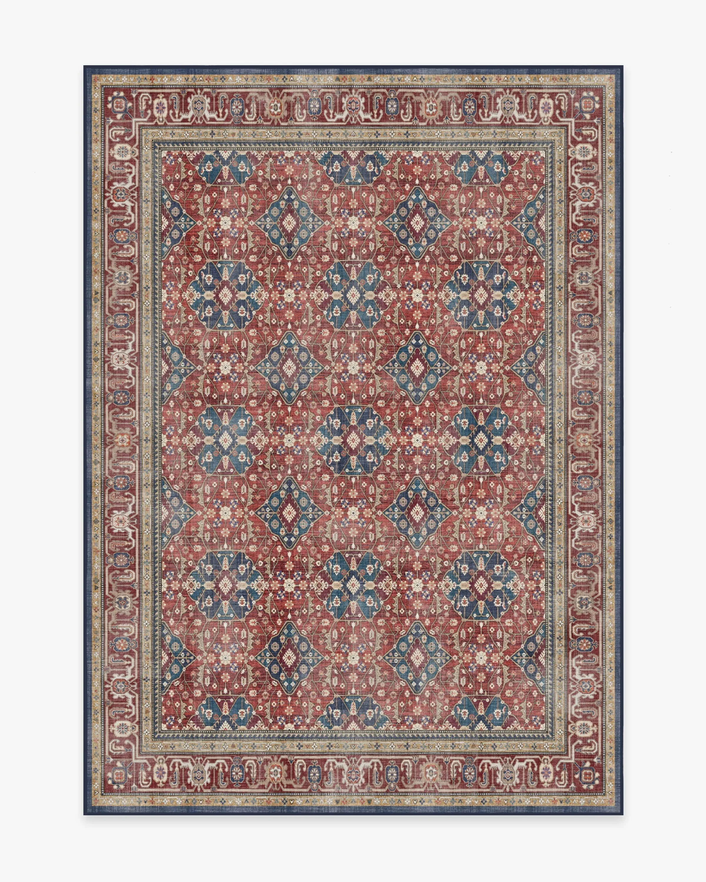 Medium Area Rug Machine Washable - Red