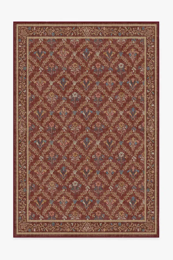 Medium Area Rug Machine Washable - Red