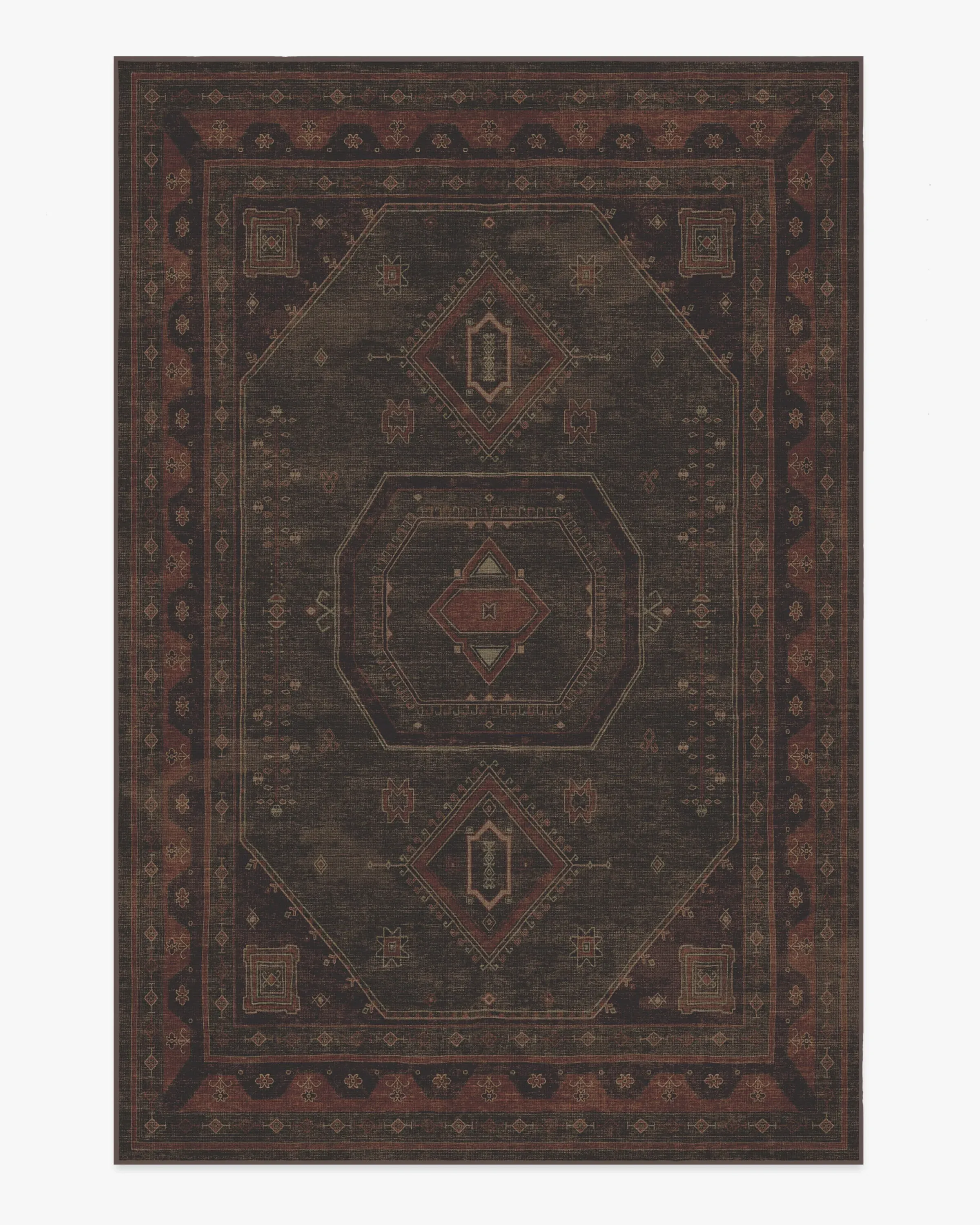 Medium Area Rug Machine Washable - Red