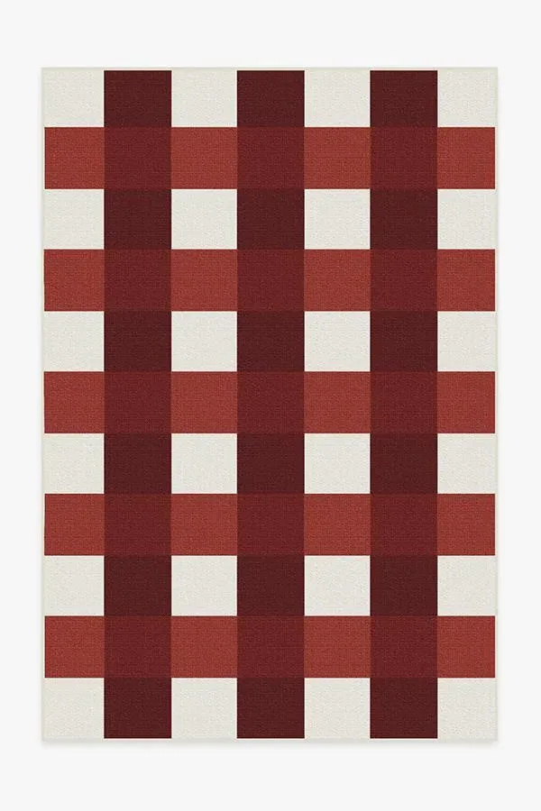 Medium Area Rug Machine Washable - Red