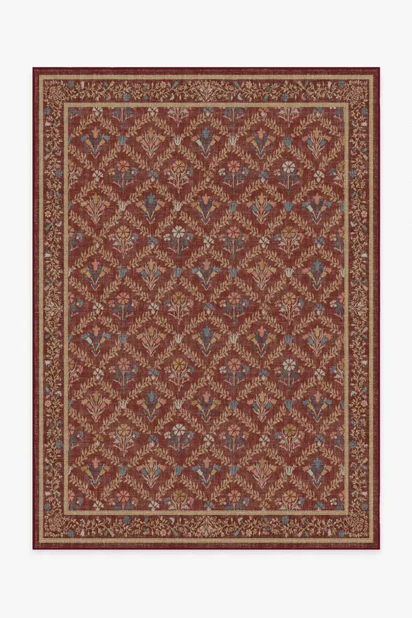 Medium Area Rug Machine Washable - Red