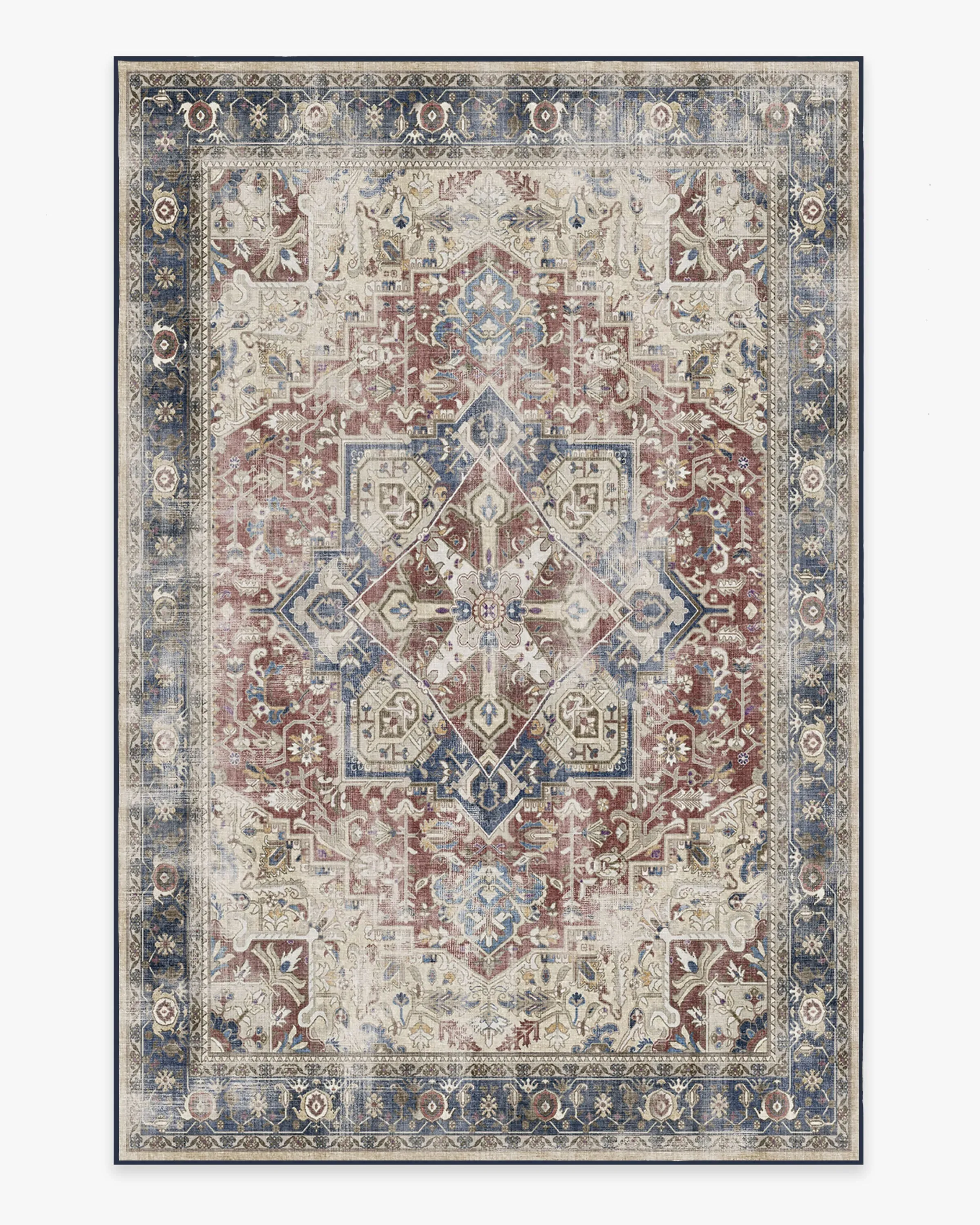 Medium Area Rug Machine Washable - Royal Blue