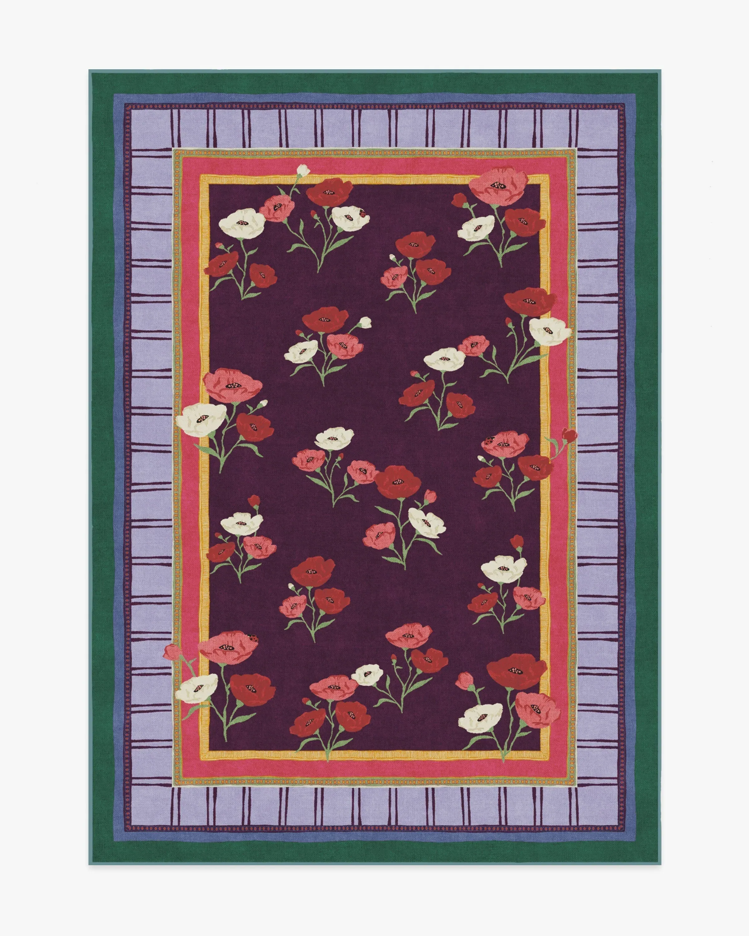Medium Area Rug Machine Washable - Royal Plum