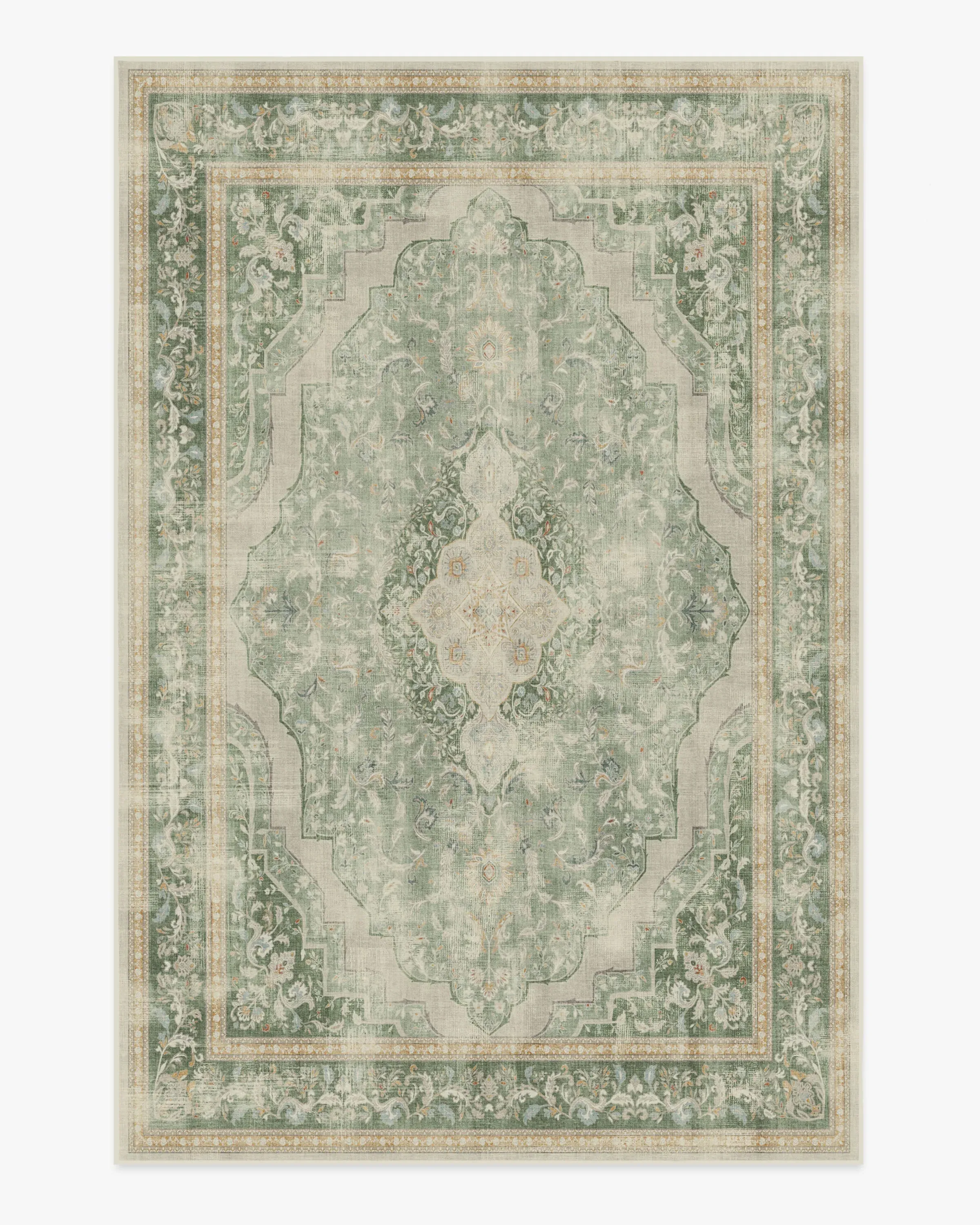 Medium Area Rug Machine Washable - Sage, Chenille