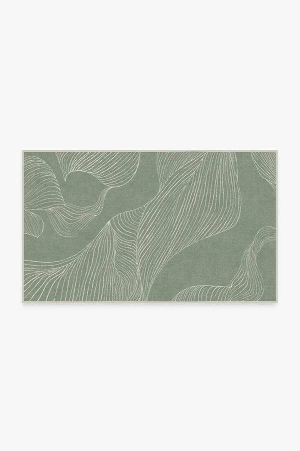Medium Area Rug Machine Washable - Sage Green