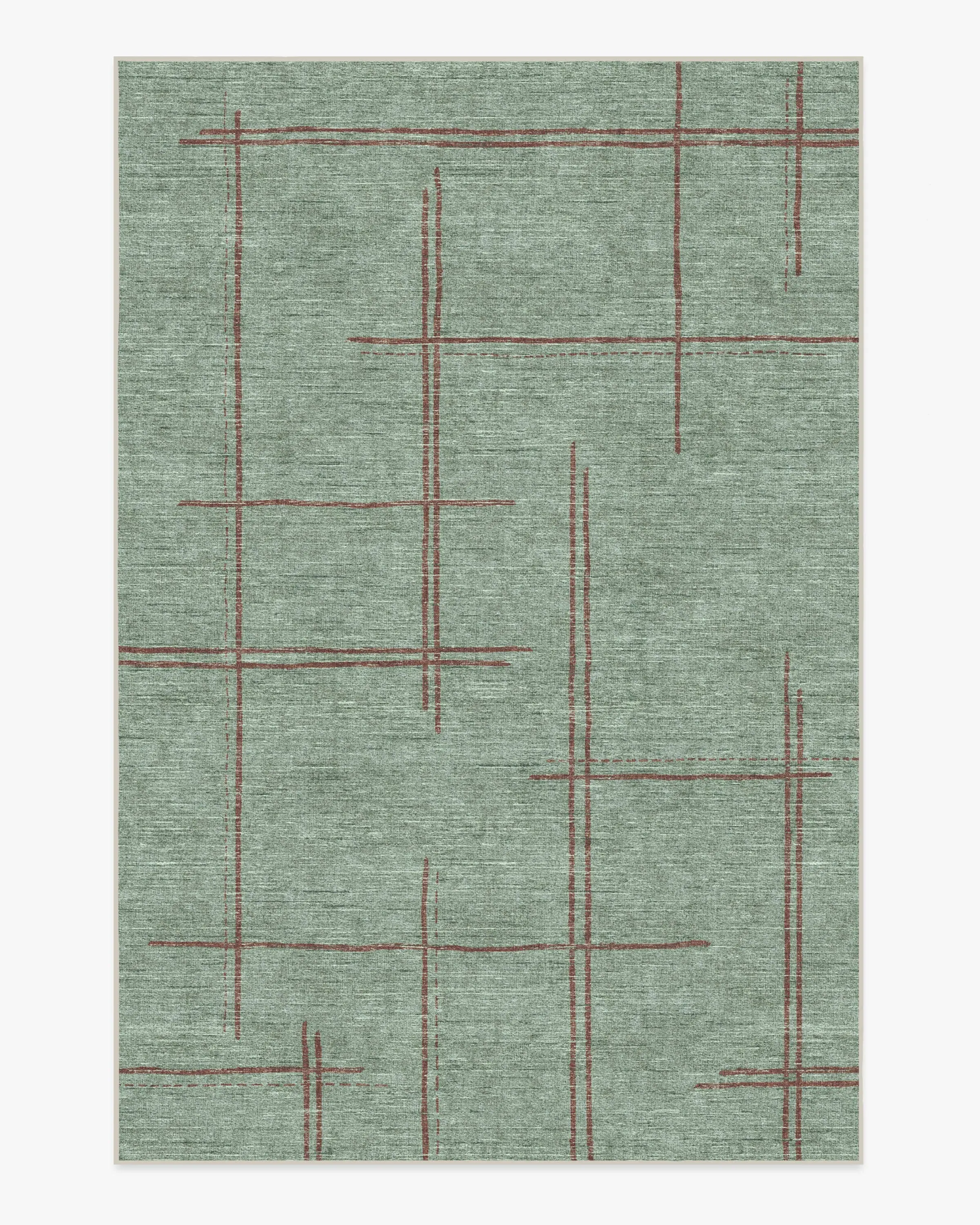 Medium Area Rug Machine Washable - Sage Green
