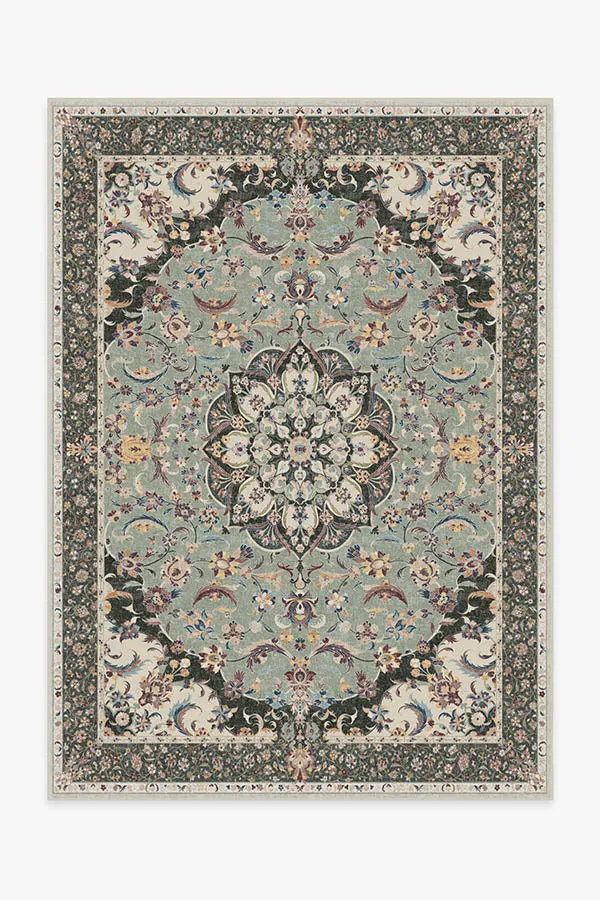 Medium Area Rug Machine Washable - Sage Green