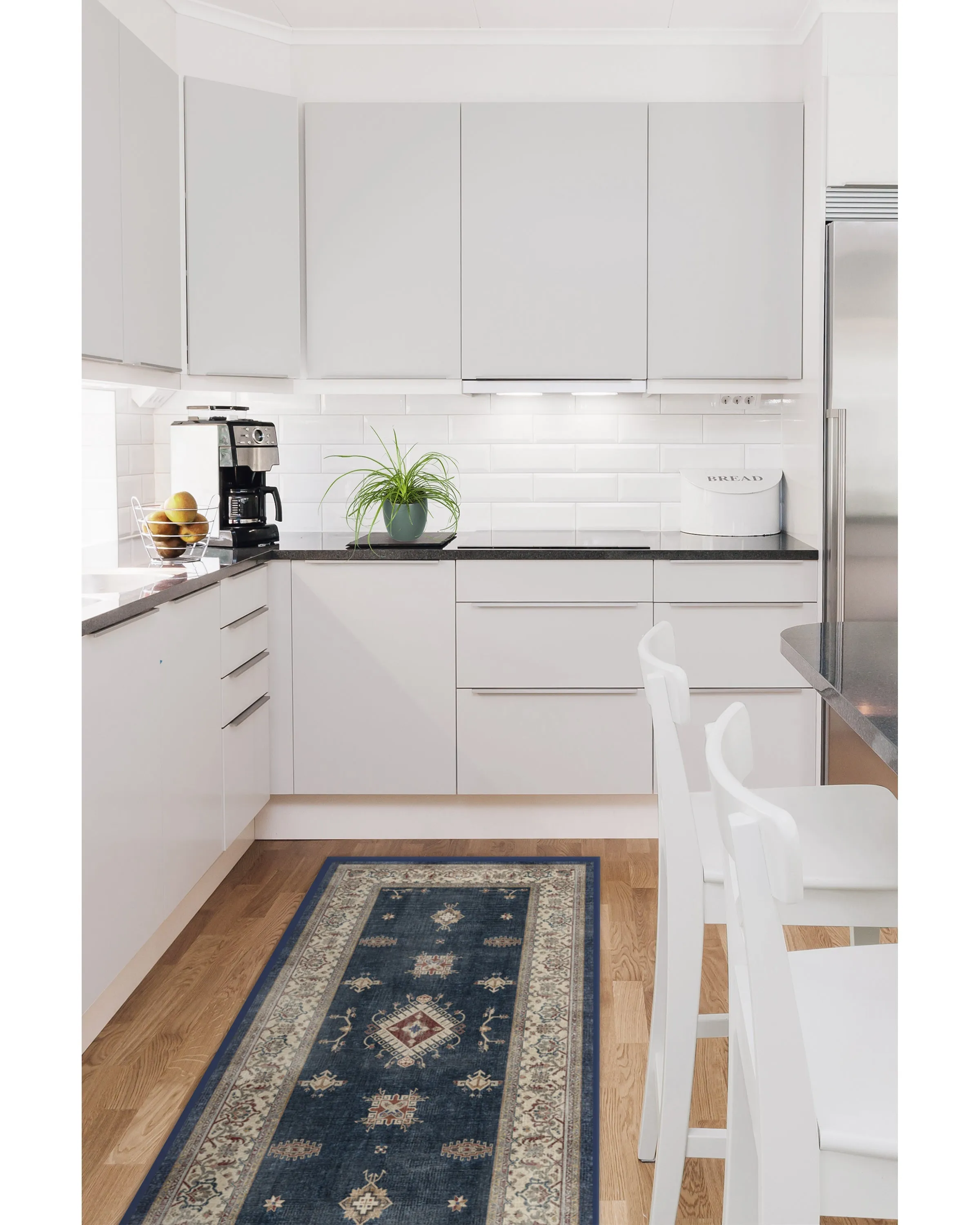 Medium Area Rug Machine Washable - Sapphire Blue
