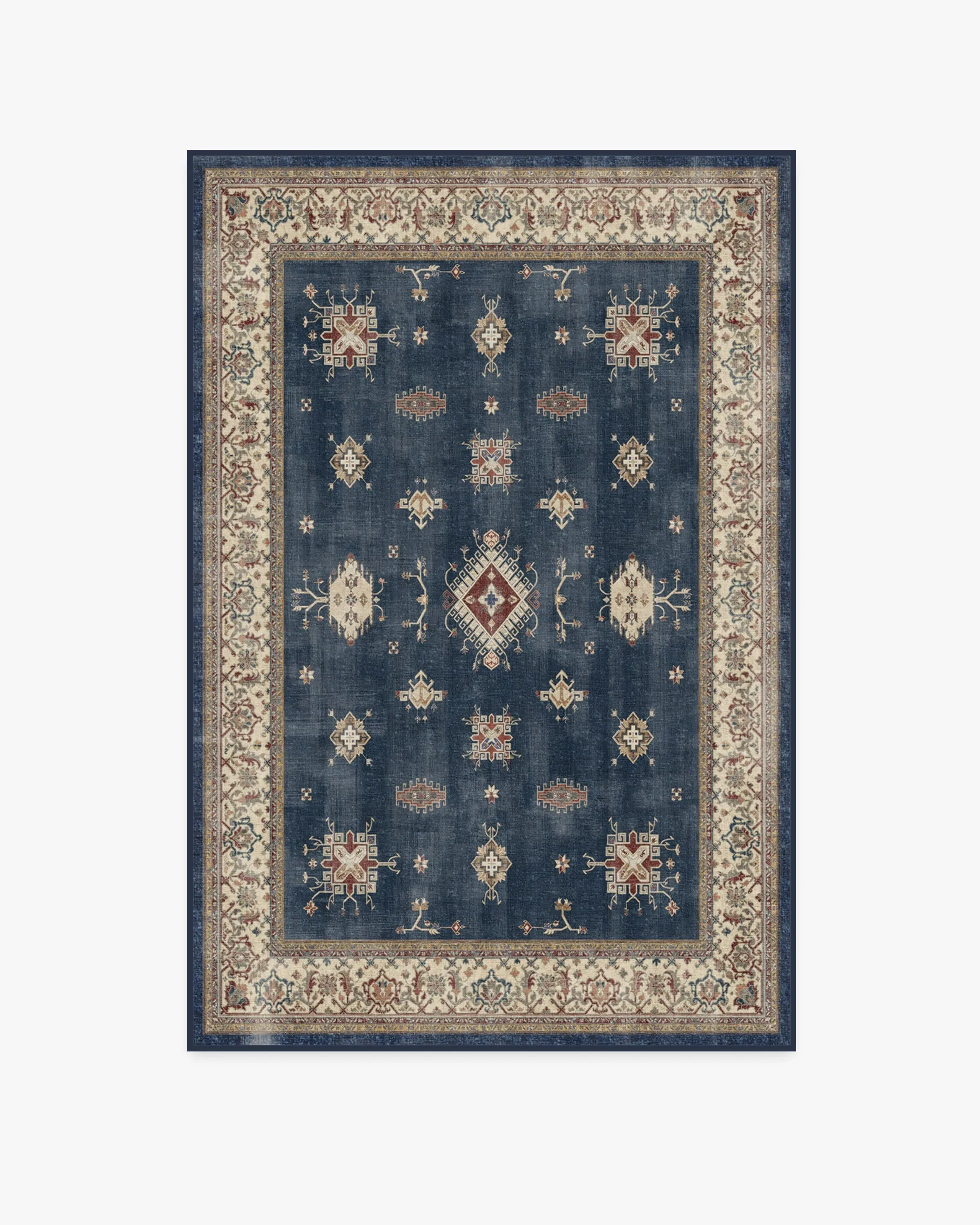 Medium Area Rug Machine Washable - Sapphire Blue