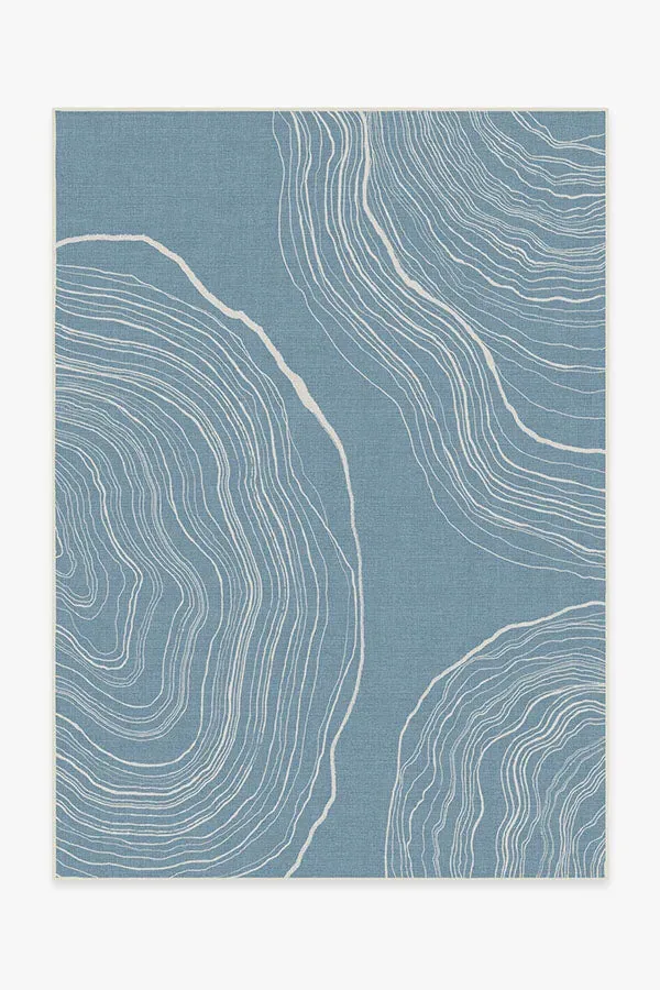 Medium Area Rug Machine Washable - Slate Blue