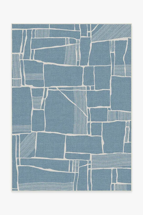 Medium Area Rug Machine Washable - Slate Blue