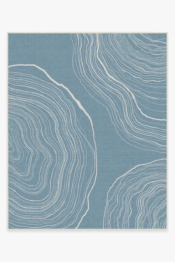 Medium Area Rug Machine Washable - Slate Blue