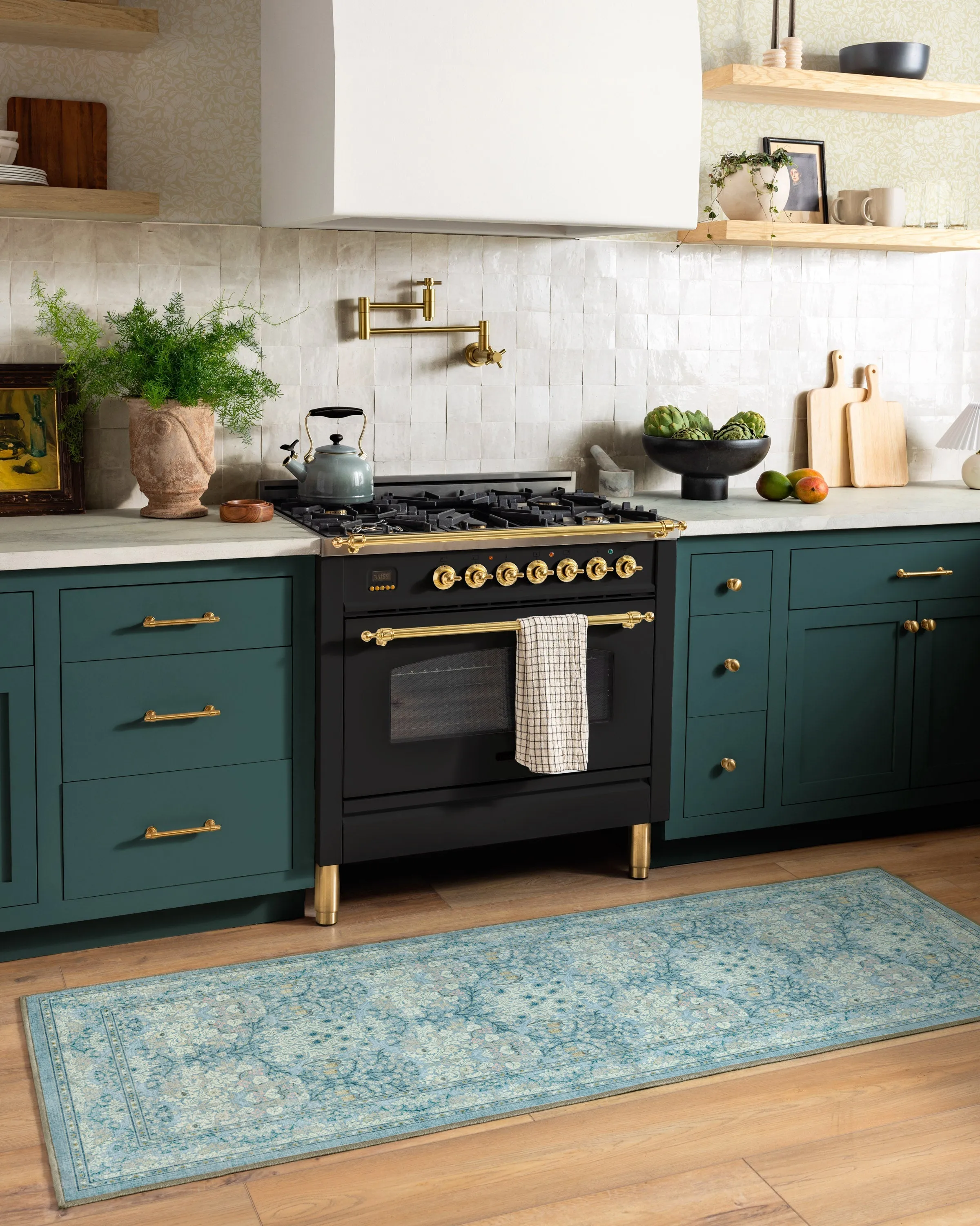 Medium Area Rug Machine Washable - Slate Blue