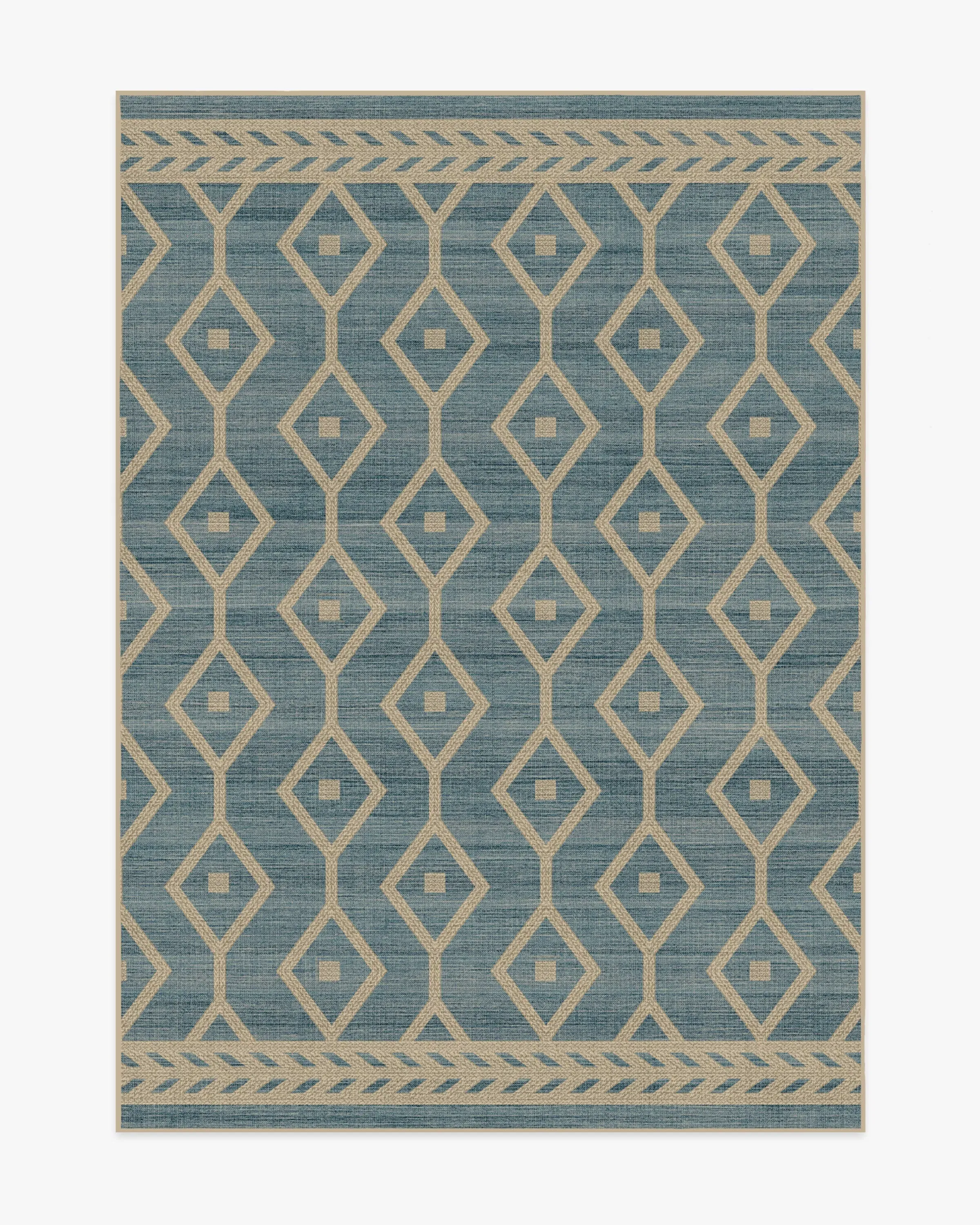 Medium Area Rug Machine Washable - Slate Blue