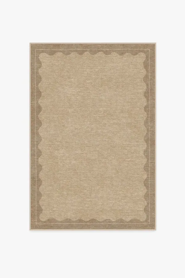 Medium Area Rug Machine Washable - Tan
