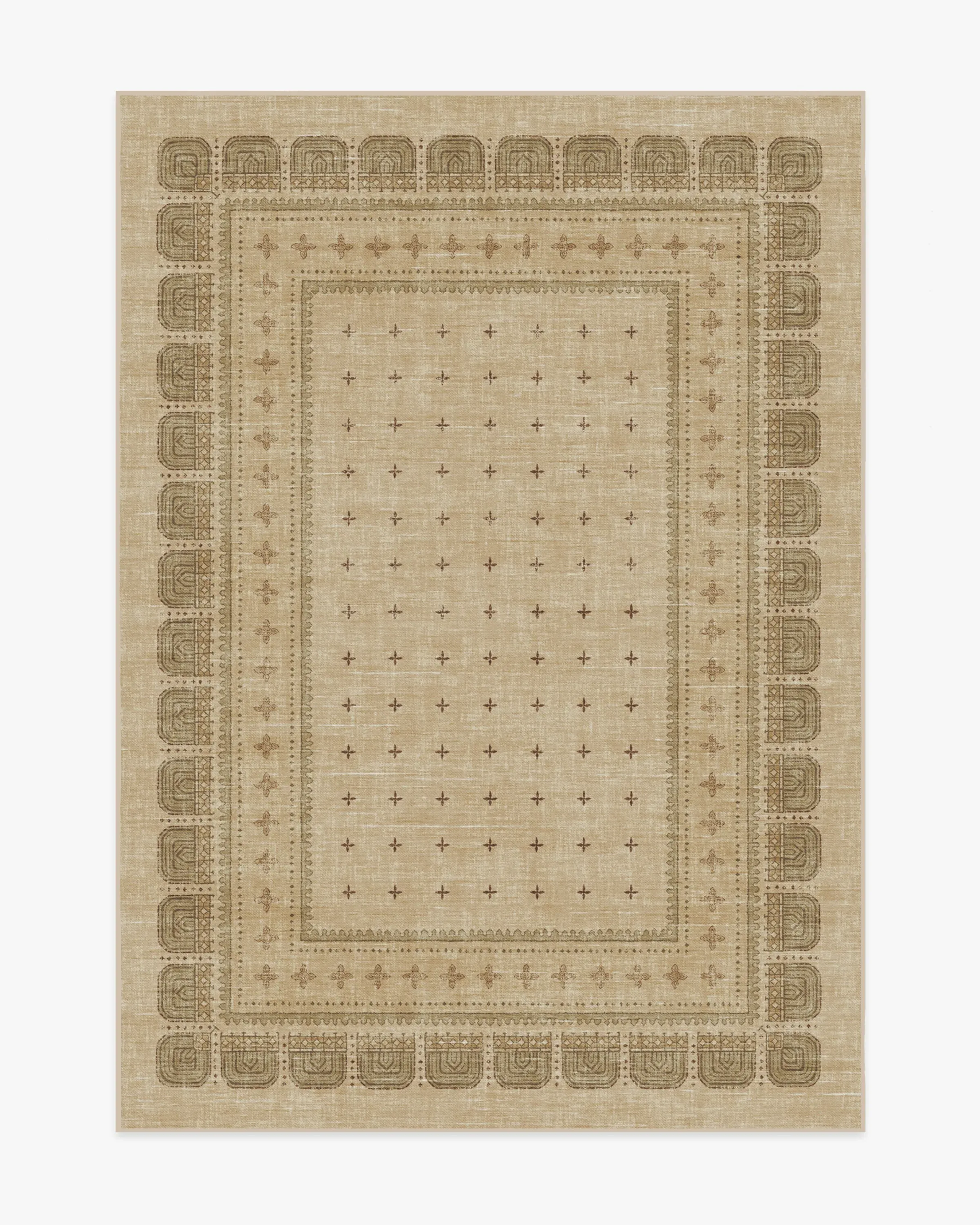 Medium Area Rug Machine Washable - Tan