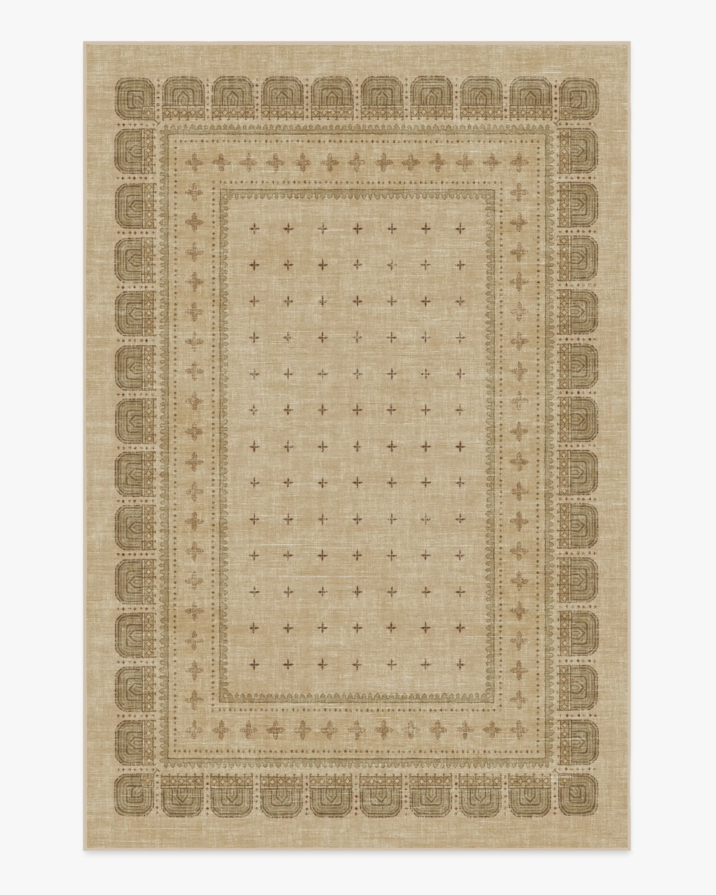 Medium Area Rug Machine Washable - Tan