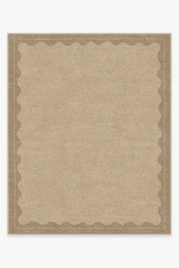 Medium Area Rug Machine Washable - Tan