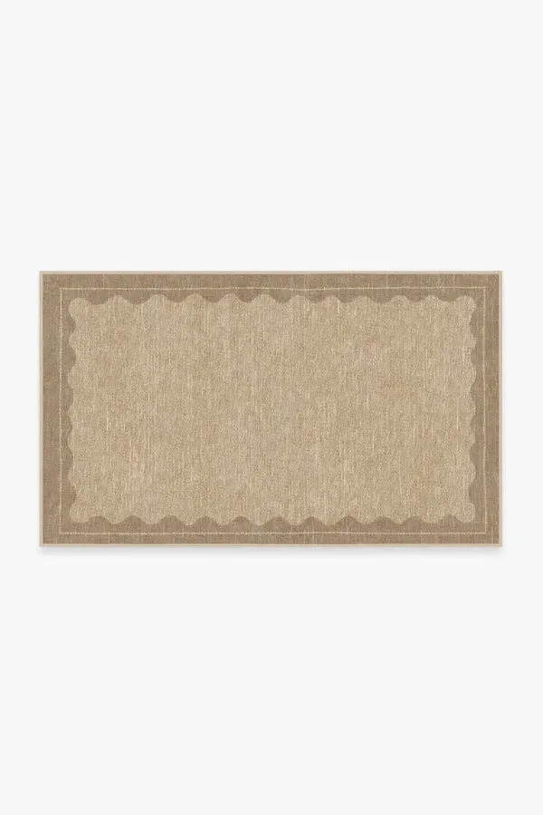 Medium Area Rug Machine Washable - Tan