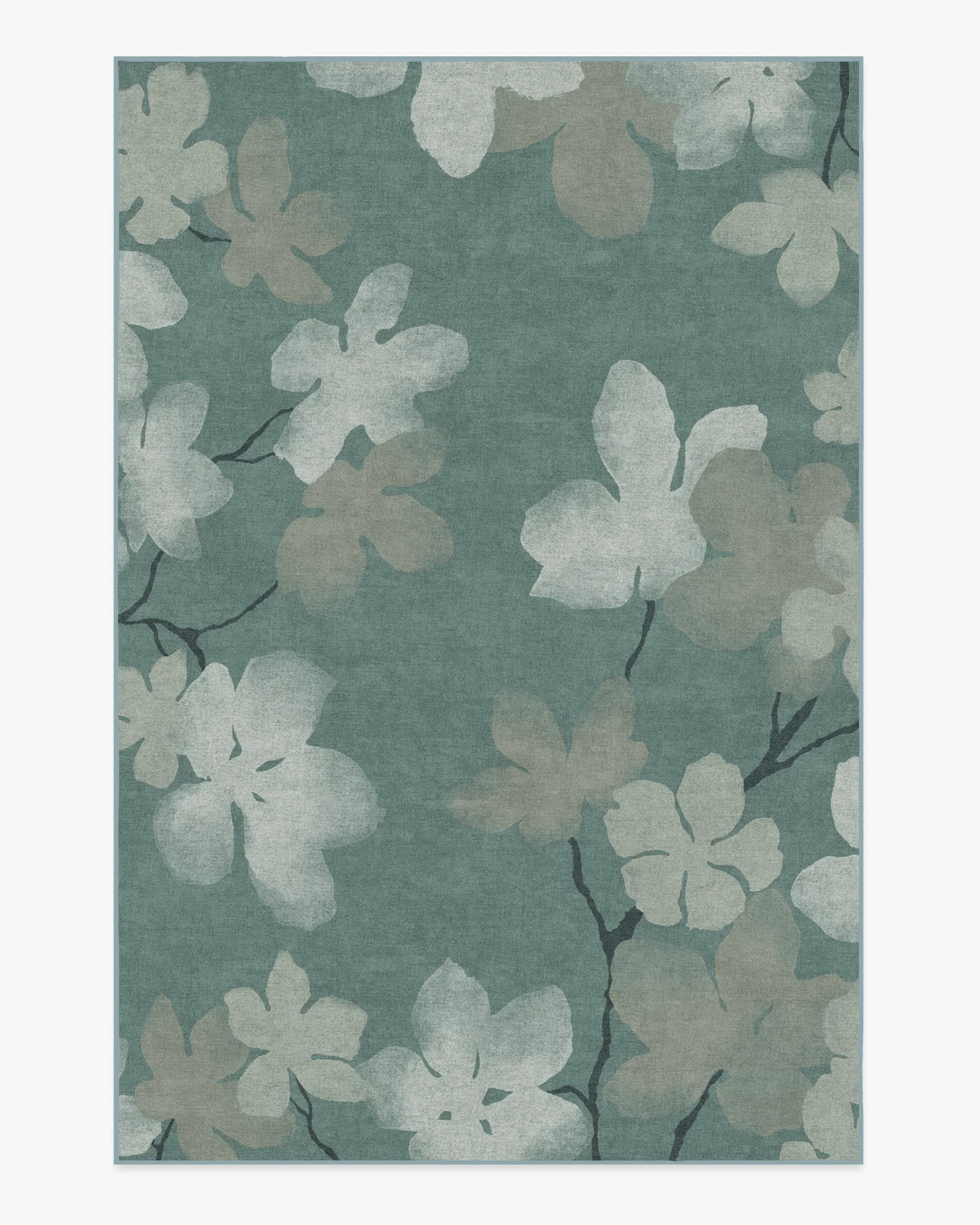 Medium Area Rug Machine Washable - Teal