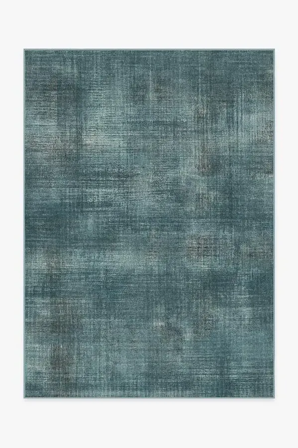 Medium Area Rug Machine Washable - Teal Blue