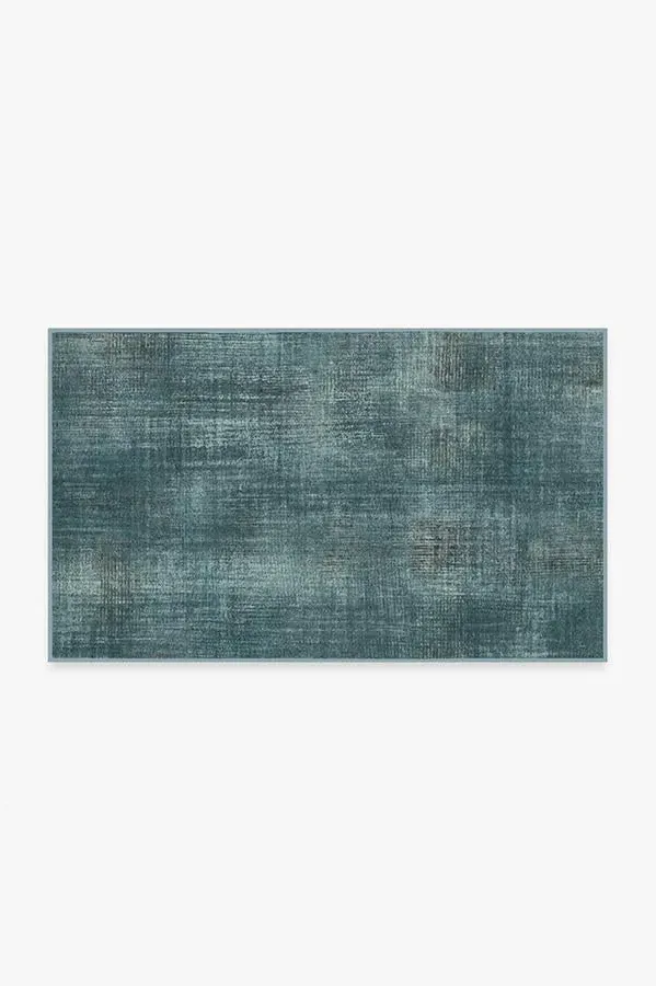 Medium Area Rug Machine Washable - Teal Blue