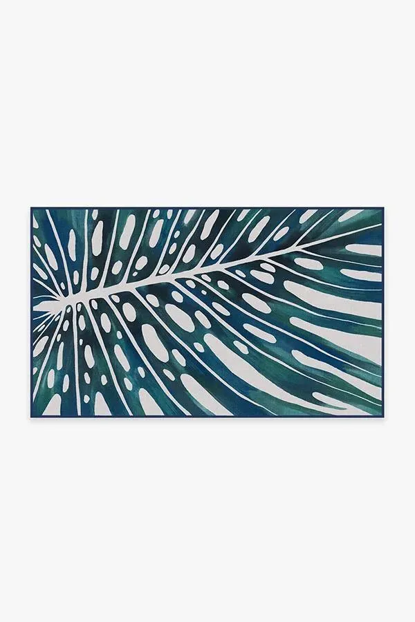 Medium Area Rug Machine Washable - Teal Blue image
