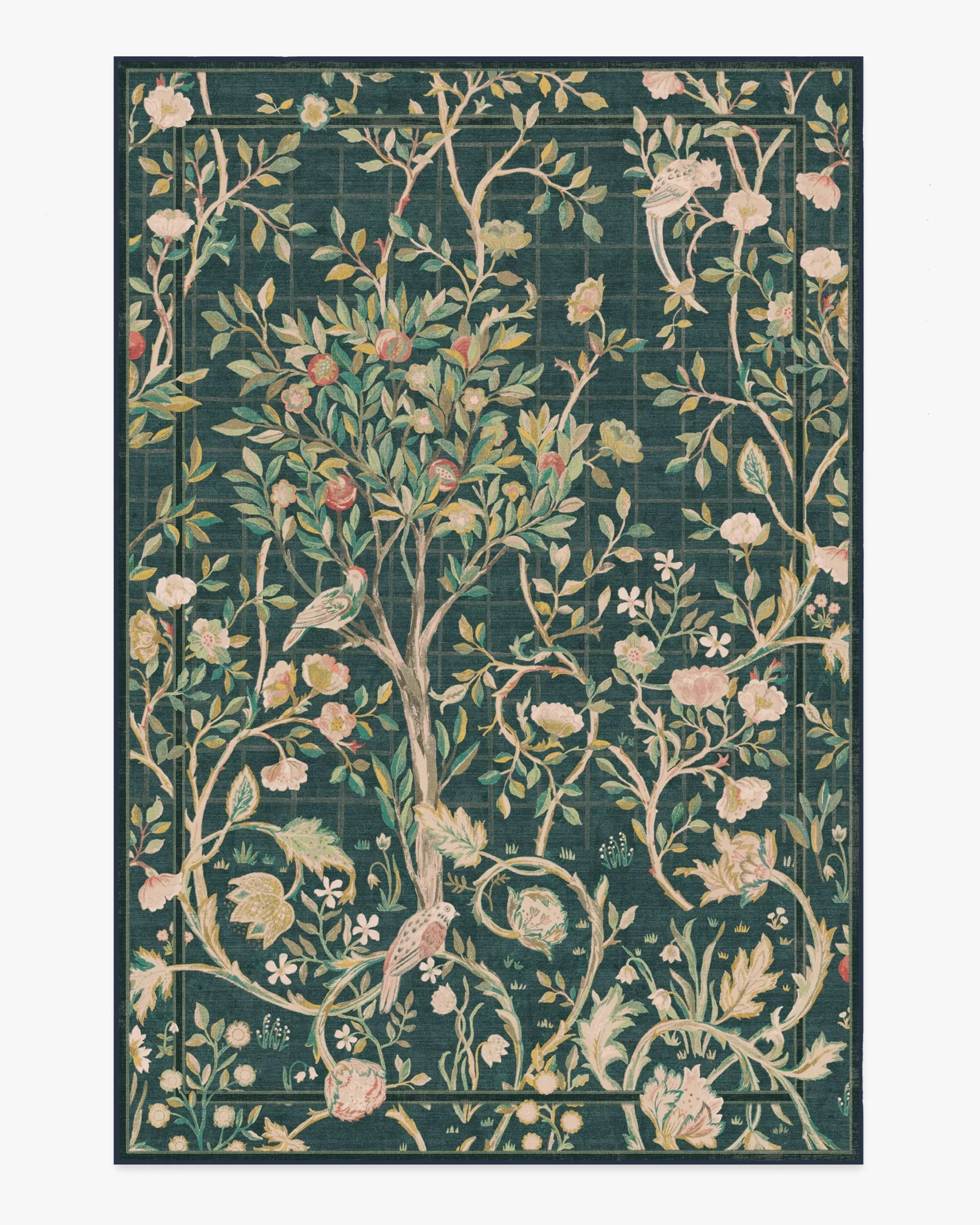 Medium Area Rug Machine Washable - Teal Green