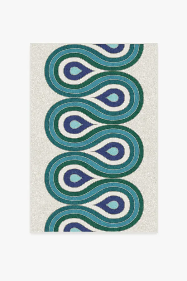 Medium Area Rug Machine Washable - Teal