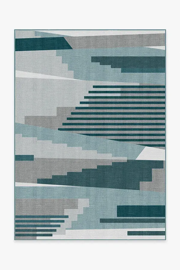 Medium Area Rug Machine Washable - Teal