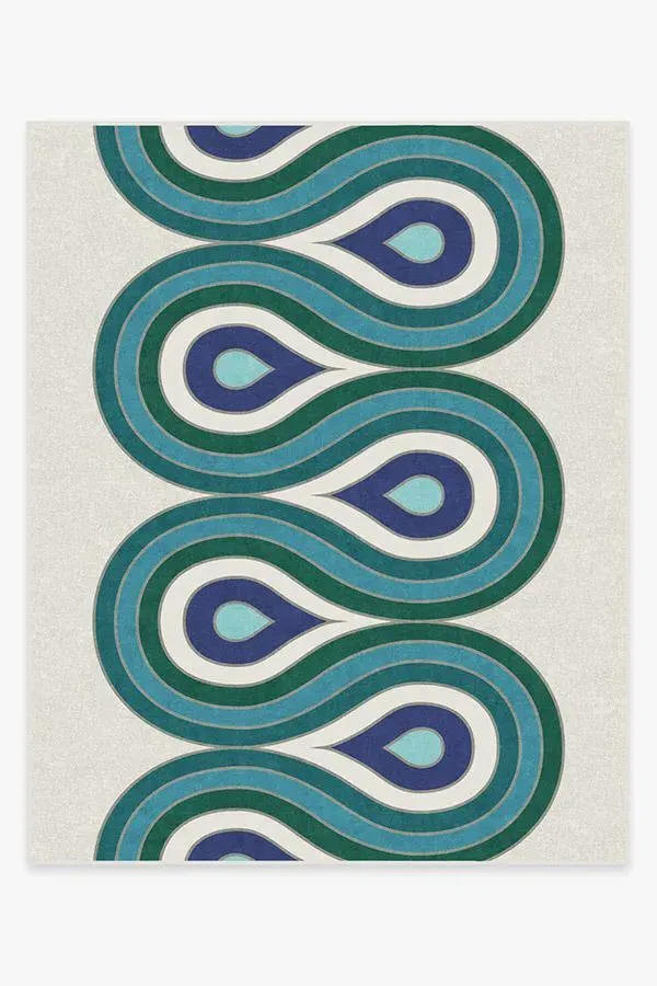 Medium Area Rug Machine Washable - Teal
