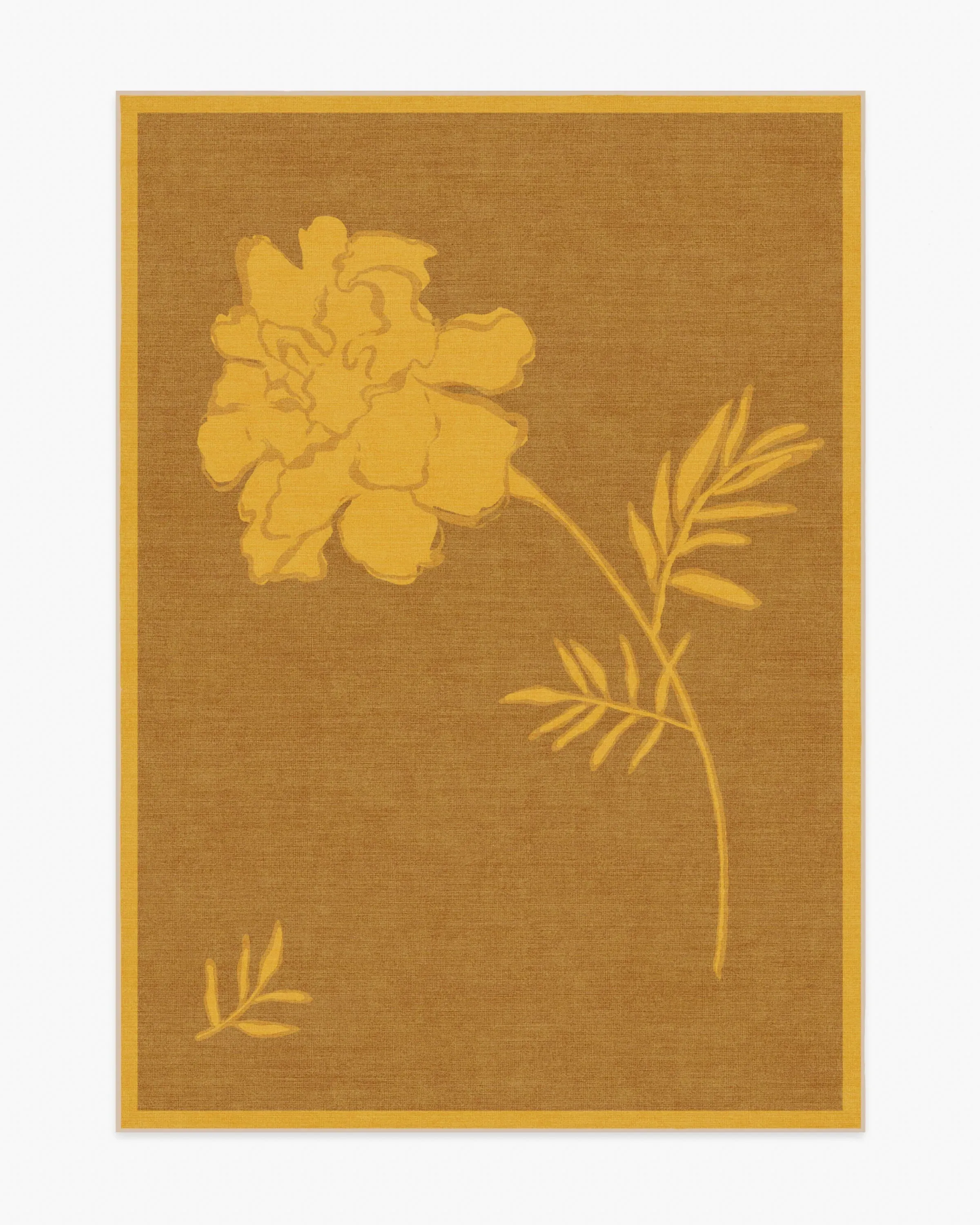 Medium Area Rug Machine Washable - Yellow