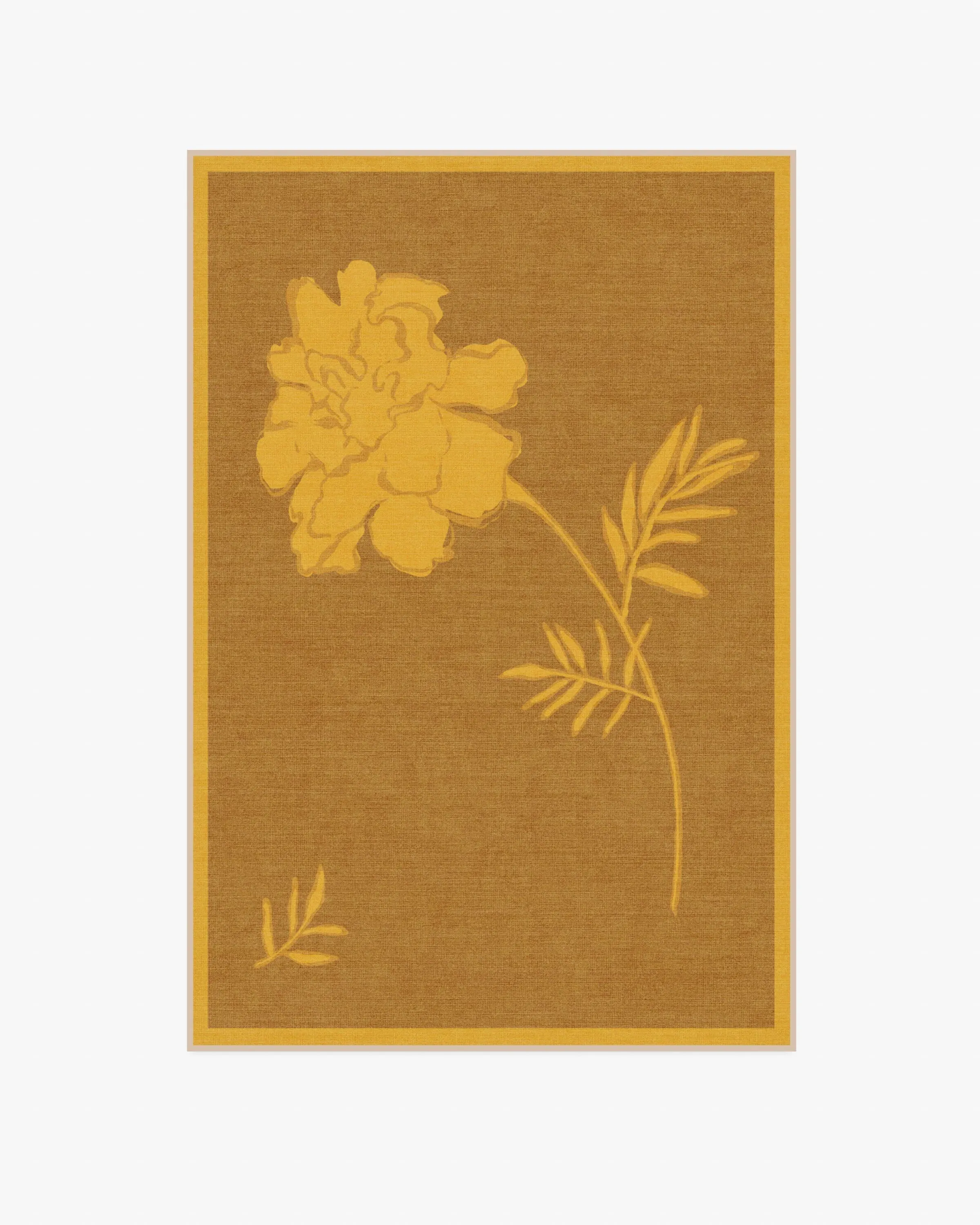 Medium Area Rug Machine Washable - Yellow