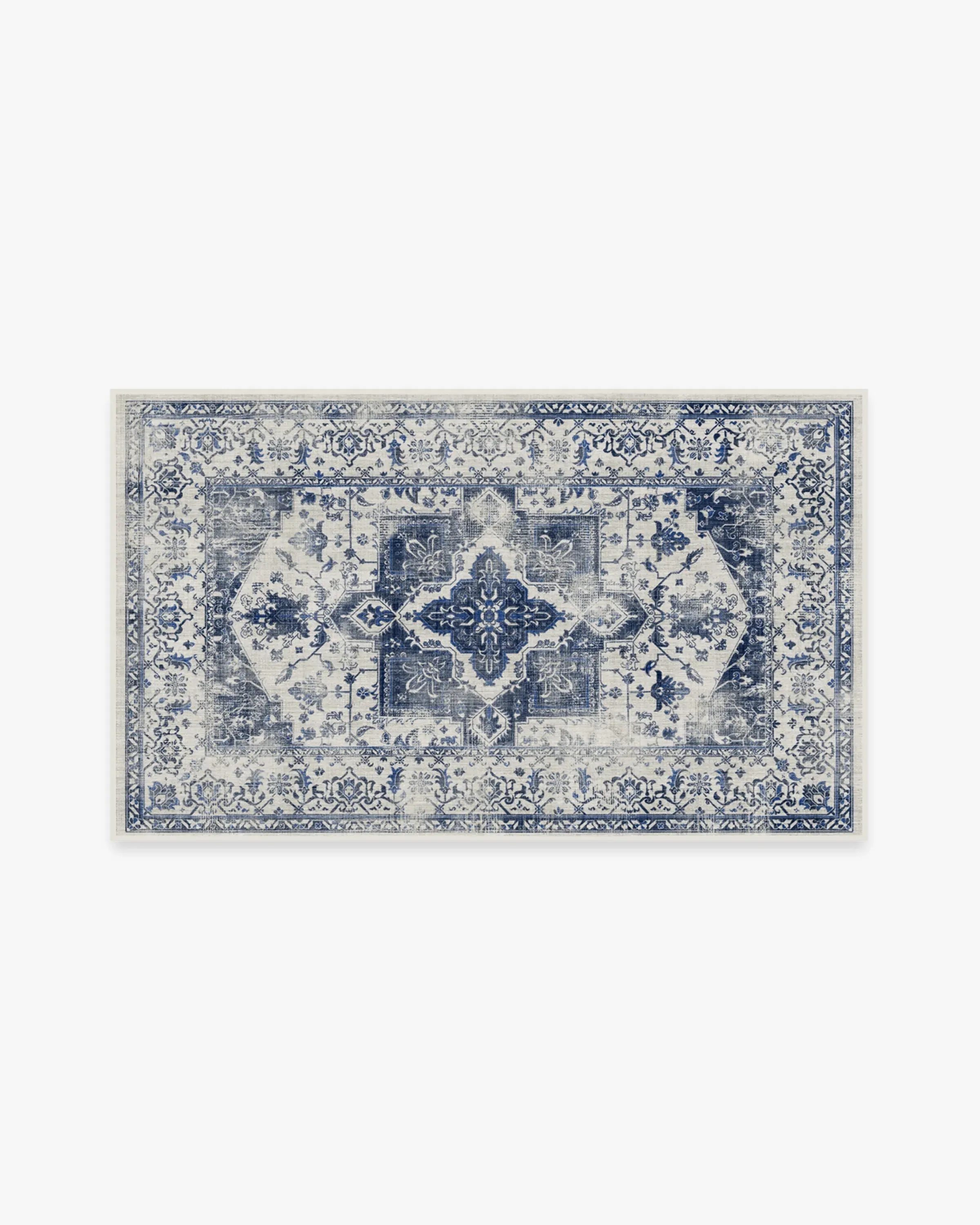 Medium Flatwoven Rug Machine Washable - Blue