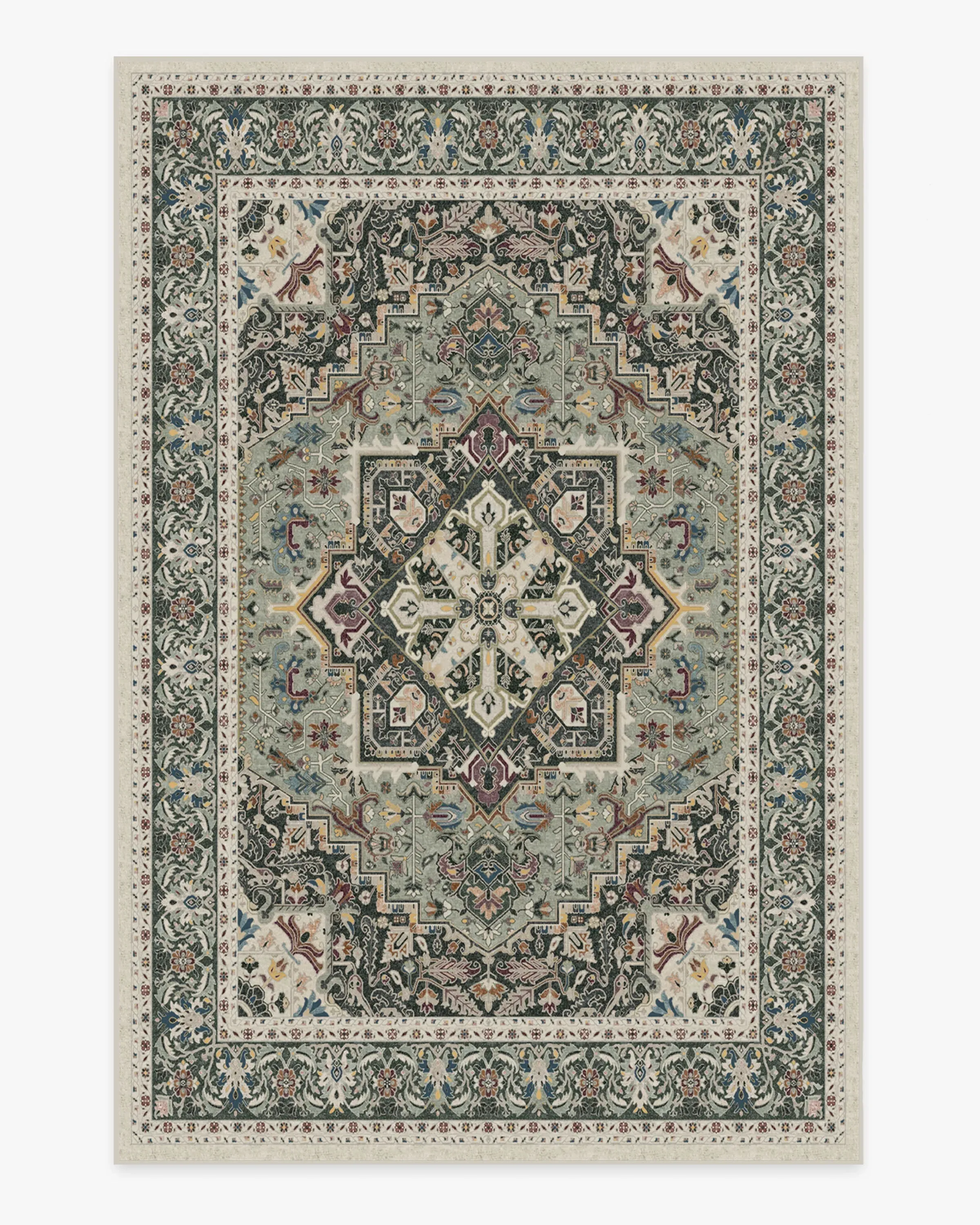 Medium Flatwoven Rug Machine Washable - Sage