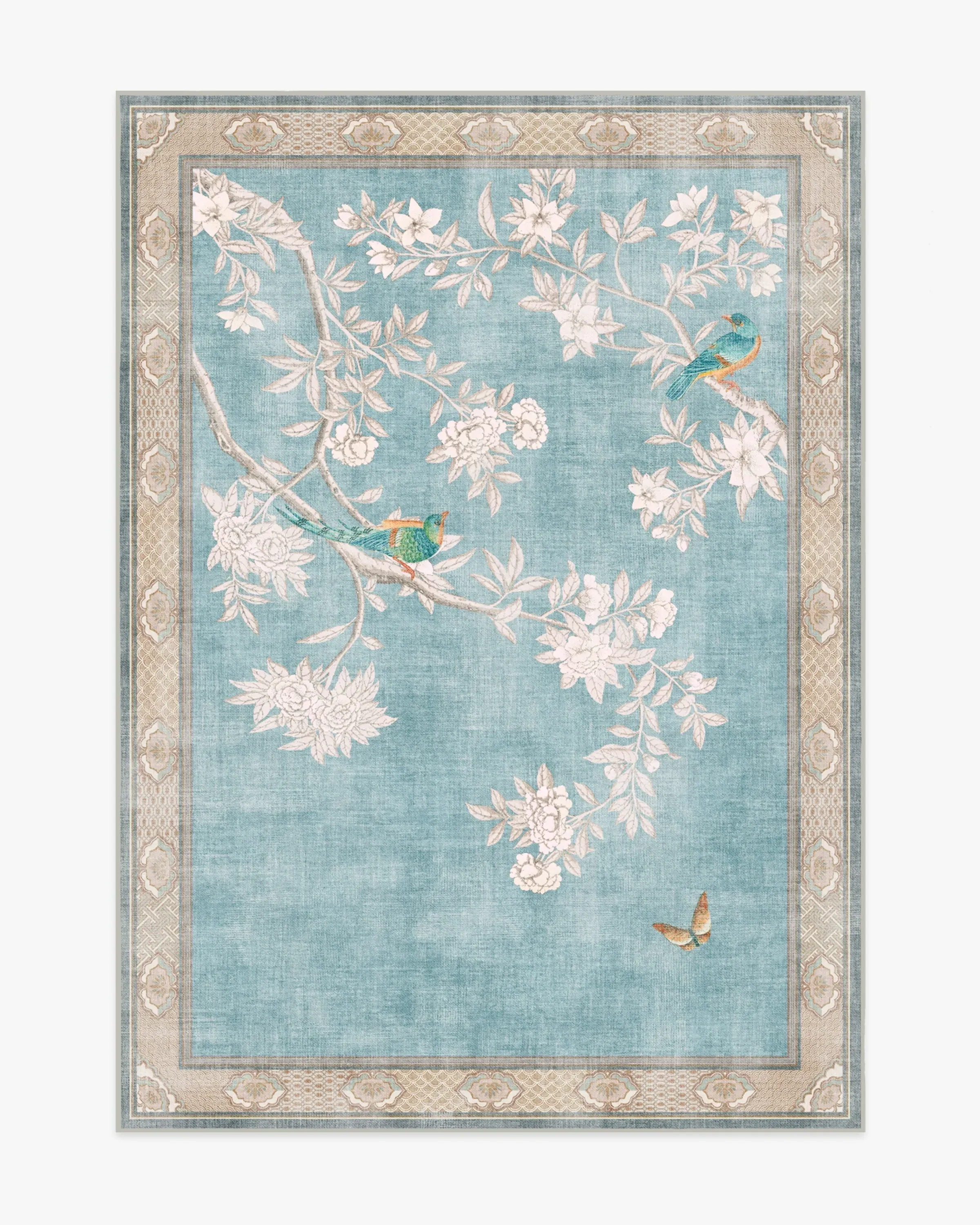 Medium Machine Washable Area Rug - Blue