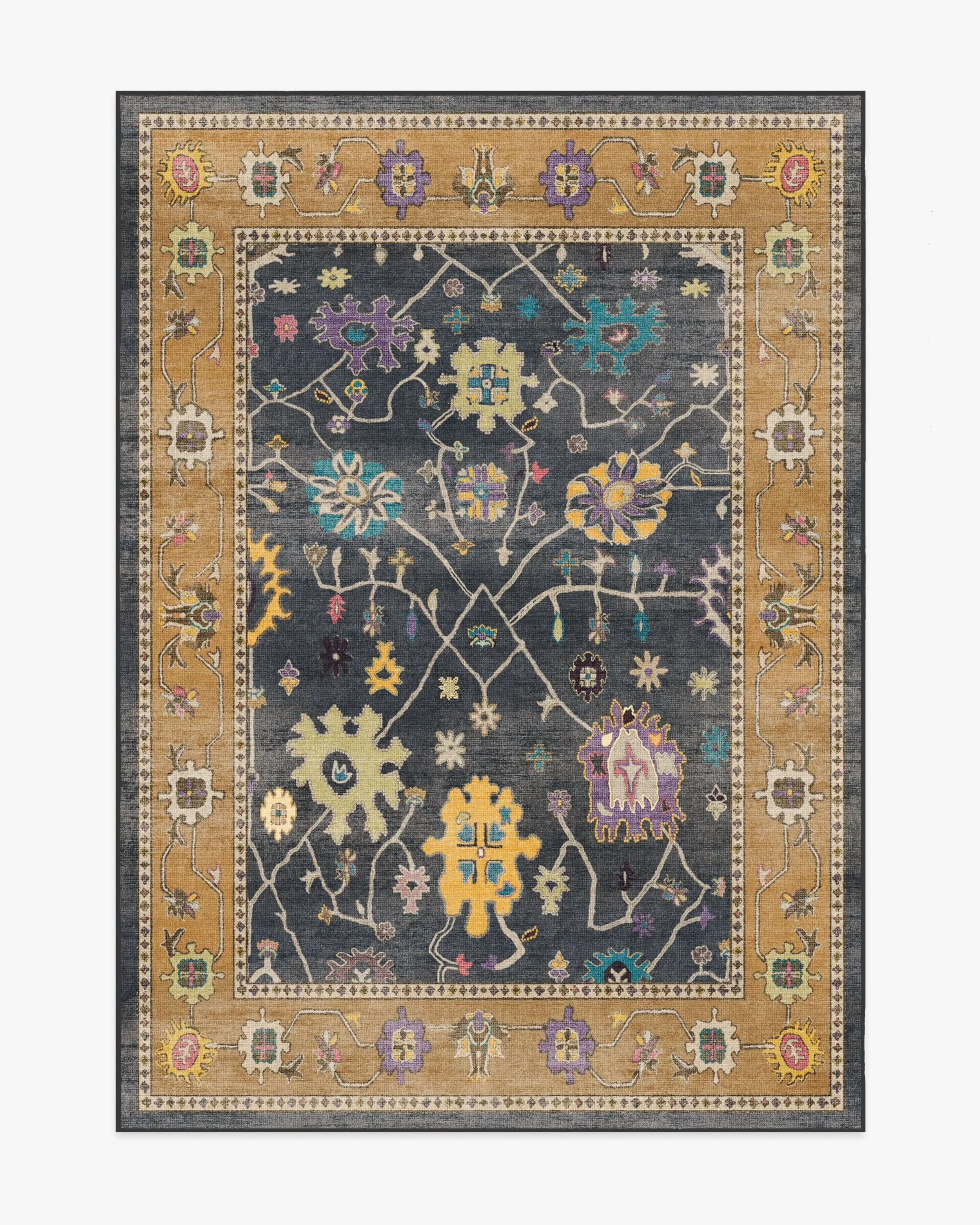 Medium Machine Washable Area Rug - Multicolour